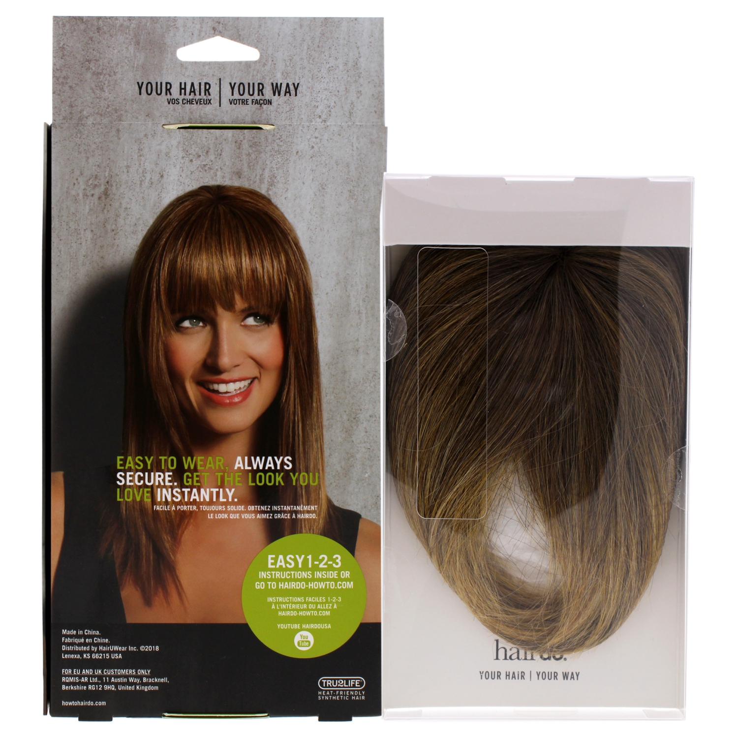 Modern Fringe Clip In Bang - R1416T Buttered Toast by Hairdo for Women - 1 Pc Hair Extension