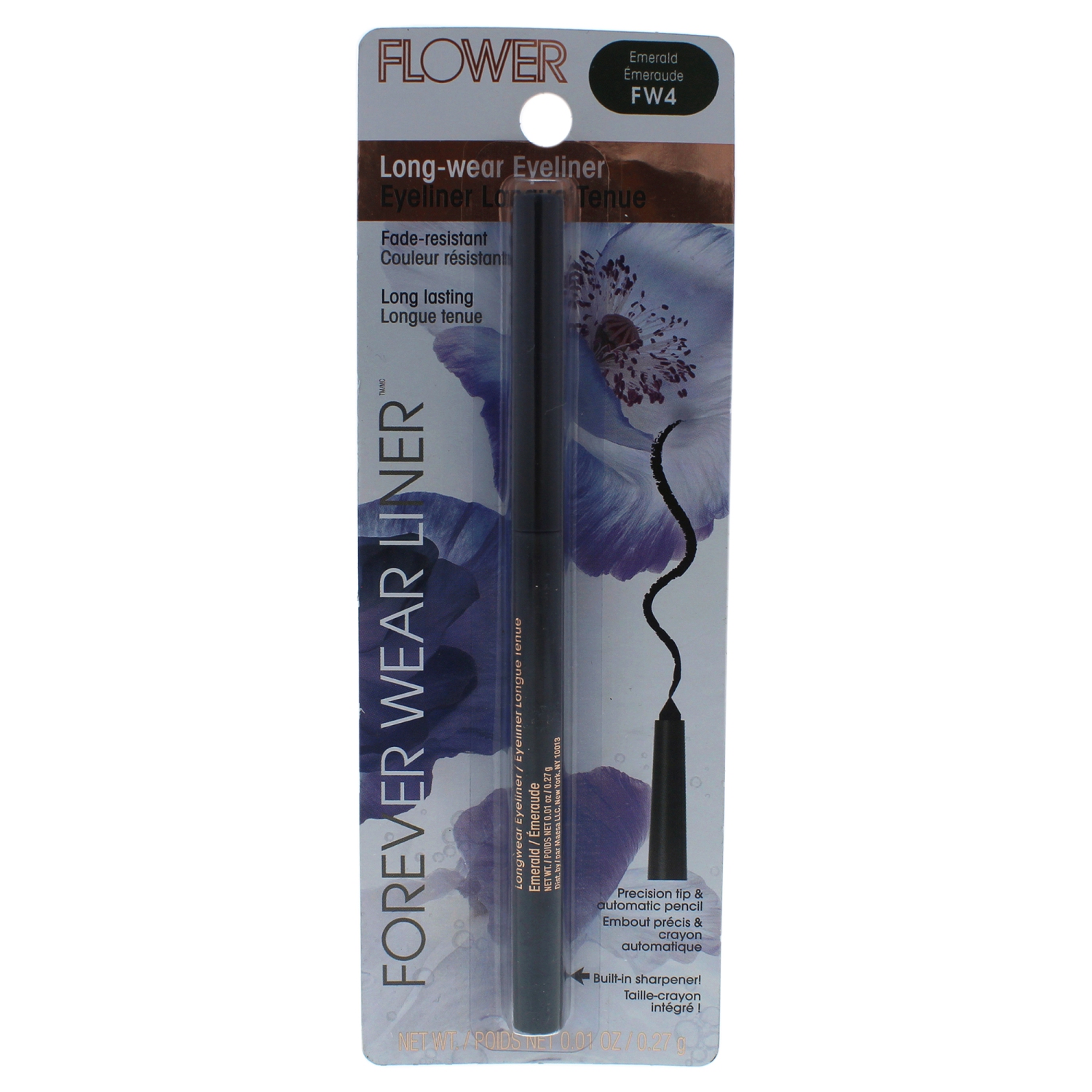 Forever Wear Liner Long-Wear Eyeliner - FW4 Emerald by Flower for Women - 0.01 oz Eyeliner