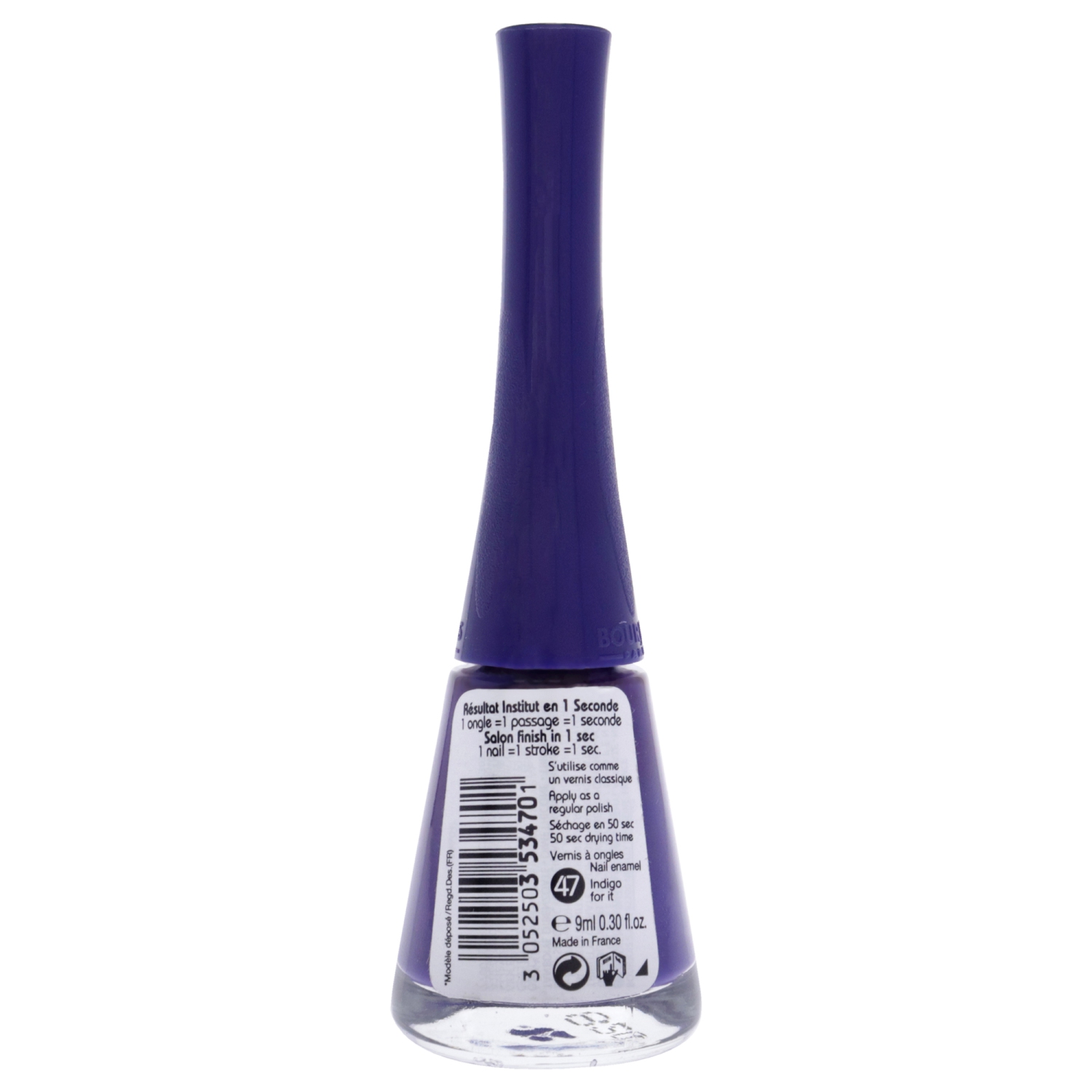 1 Seconde - 47 Indigo For It by Bourjois for Women - 0.3 oz Nail Polish