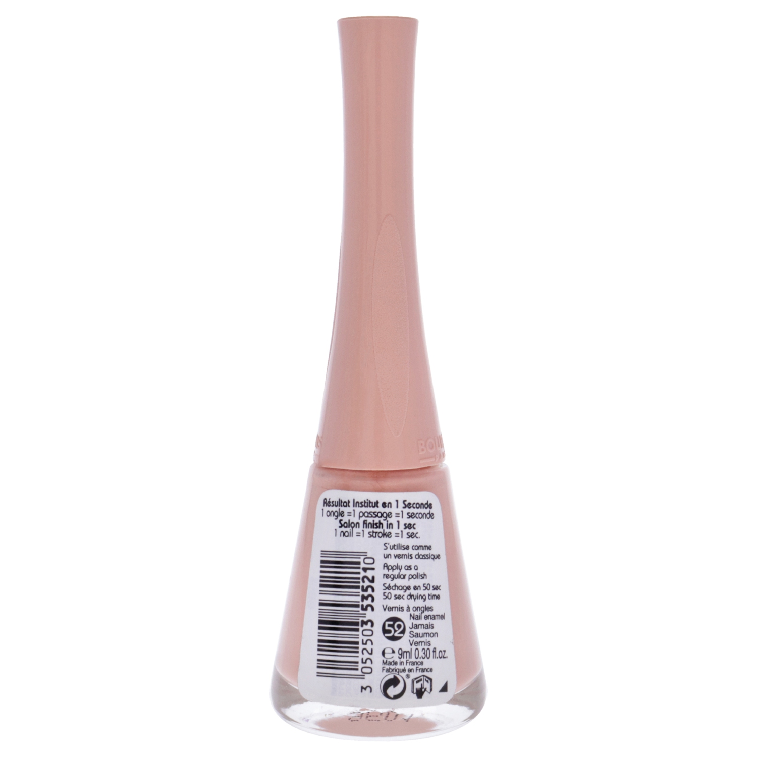 1 Seconde - 52 Jamais Saumon Vernis by Bourjois for Women - 0.3 oz Nail Polish