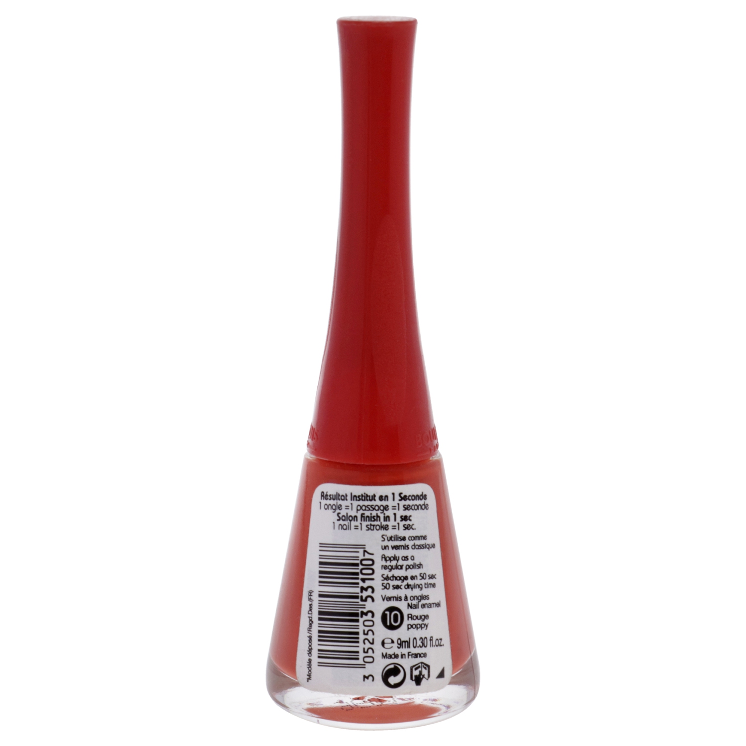 1 Seconde - 10 Rouge Poppy by Bourjois for Women - 0.3 oz Nail Polish