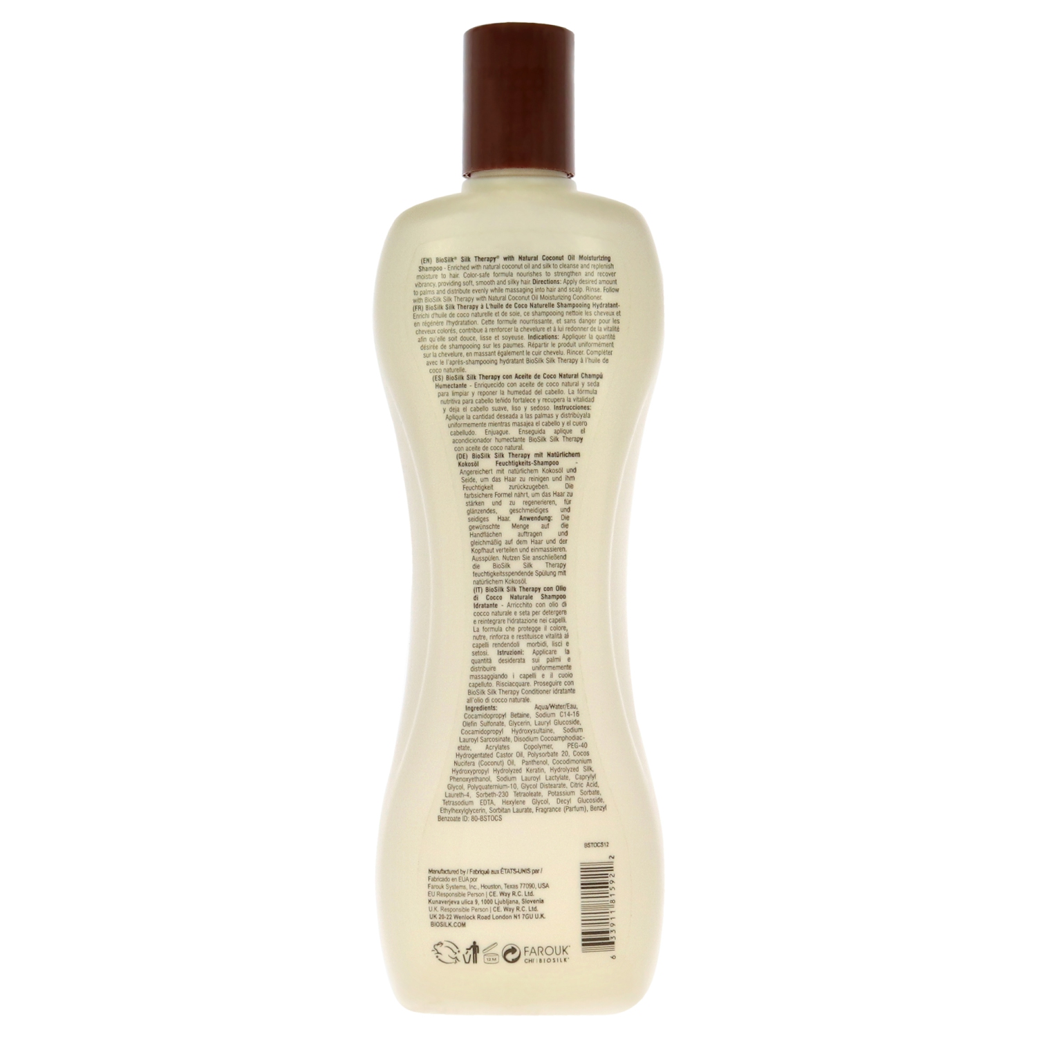 Silk Therapy with Organic Coconut Oil Moisturizing Shampoo by Biosilk for Unisex - 12 oz Shampoo