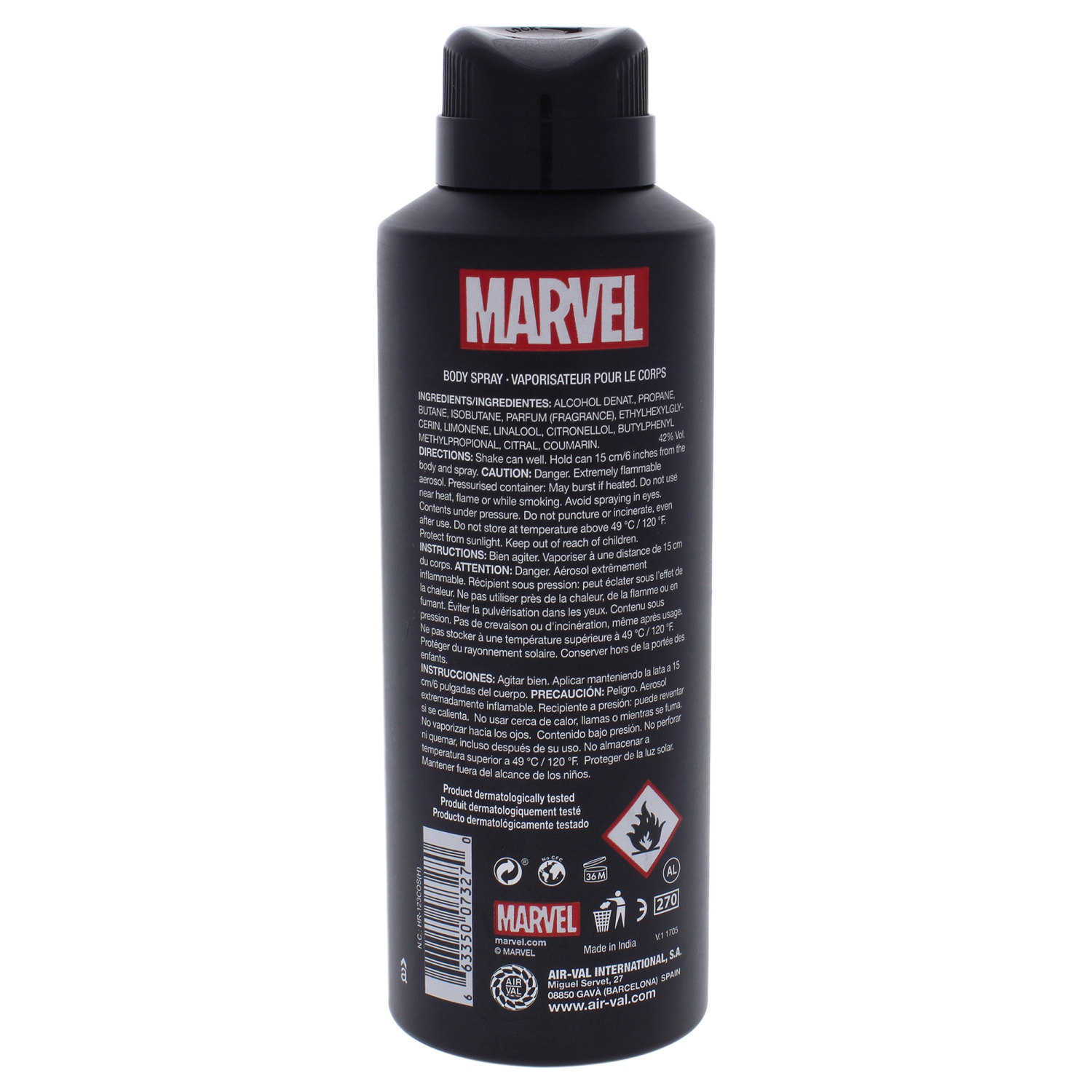 The Punisher Mens Body Spray by Marvel for Men - 6.8 oz Body Spray