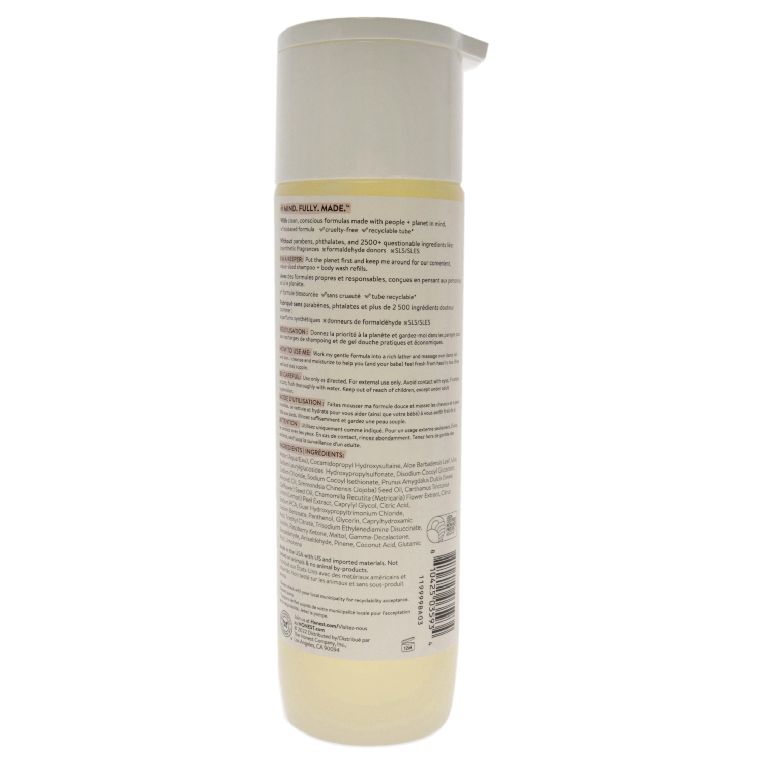 Shampooing nourrissant et nettoyant pour le corps - amande douce par l'honnêteté pour les enfants - shampooing et nettoyant pour le corps 10 oz