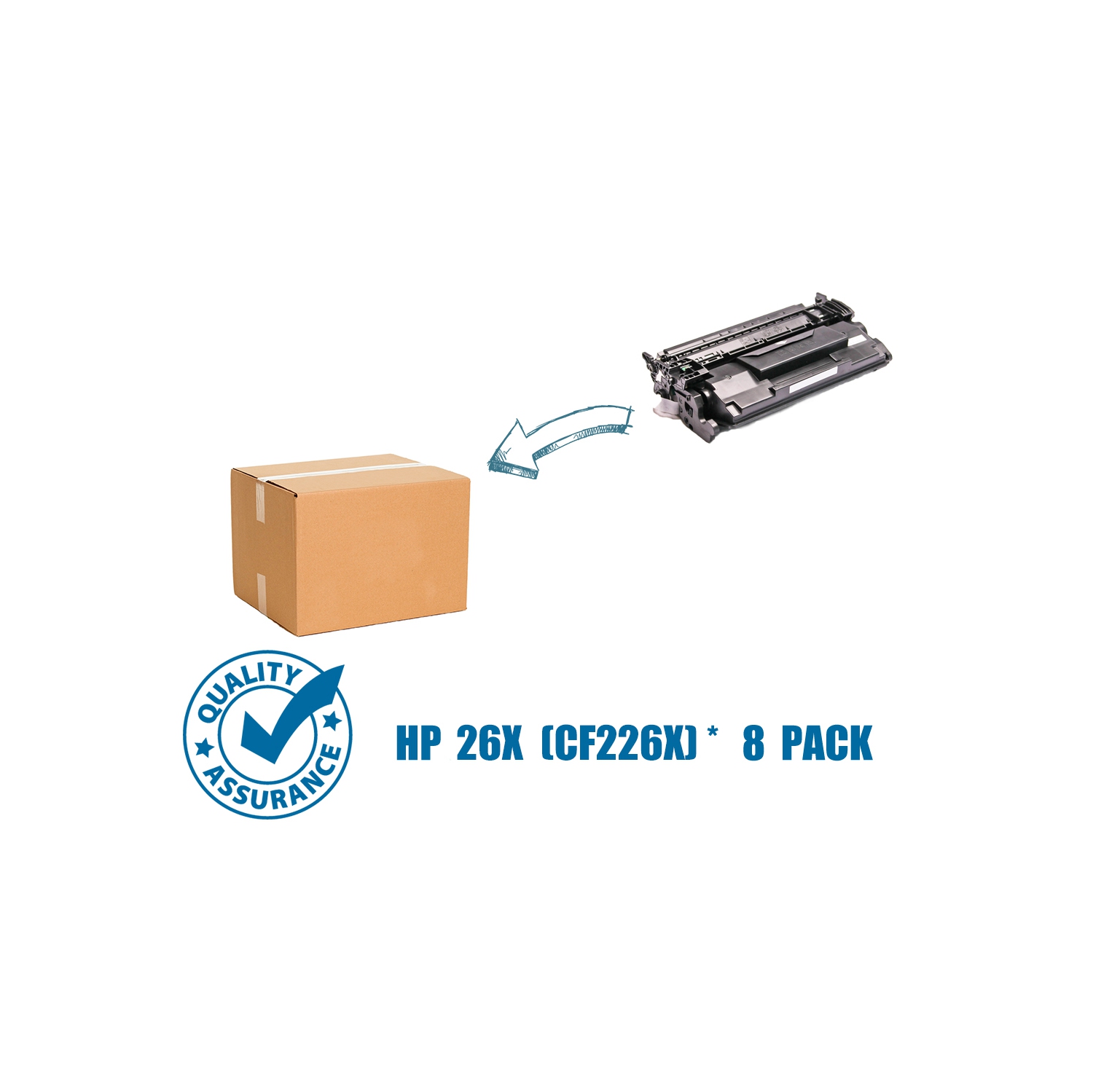 Printer Pro™ Compatible Replacement for 8 Pack HP 26X/CF226 Black Toner Cartridge for HP Printer M402d M402dn M402n MFP M426dw M426fdn M426fdw