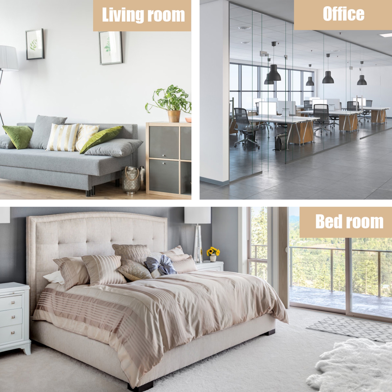 Gymax Set of 2 3Tier Nightstand Bedside Side End Table w/Double Shelves Drawer White