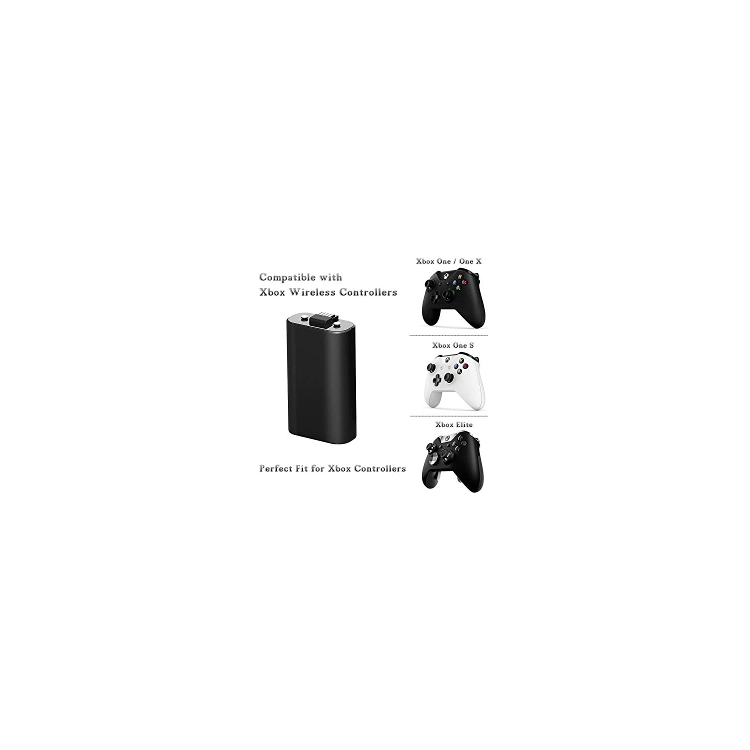 Xbox One Controller Battery Pack 2pcs, uowlbear 1200mAh Rechargeable Polymer Lithium Battery for Xbox One, Xbox One S,