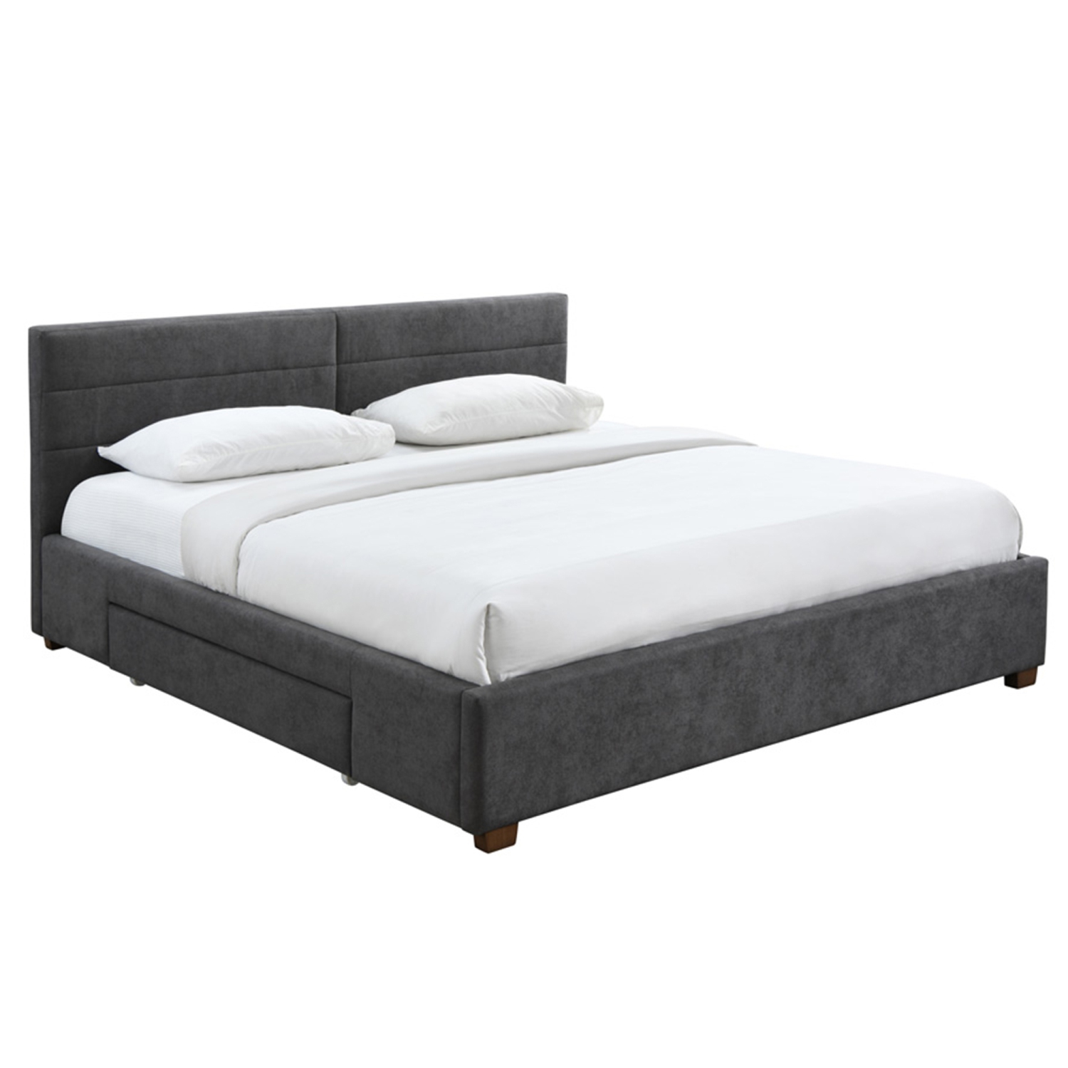Viva Lifestyle Furiture 78" KING PLATFORM BED W/DRAWERS - CHARCOAL