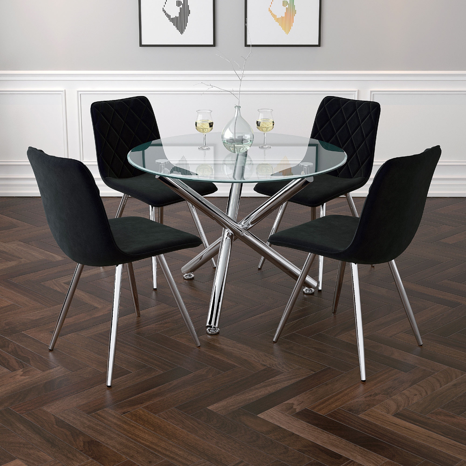 Viva Lifestyle Furiture ROUND DINING TABLE - CHROME