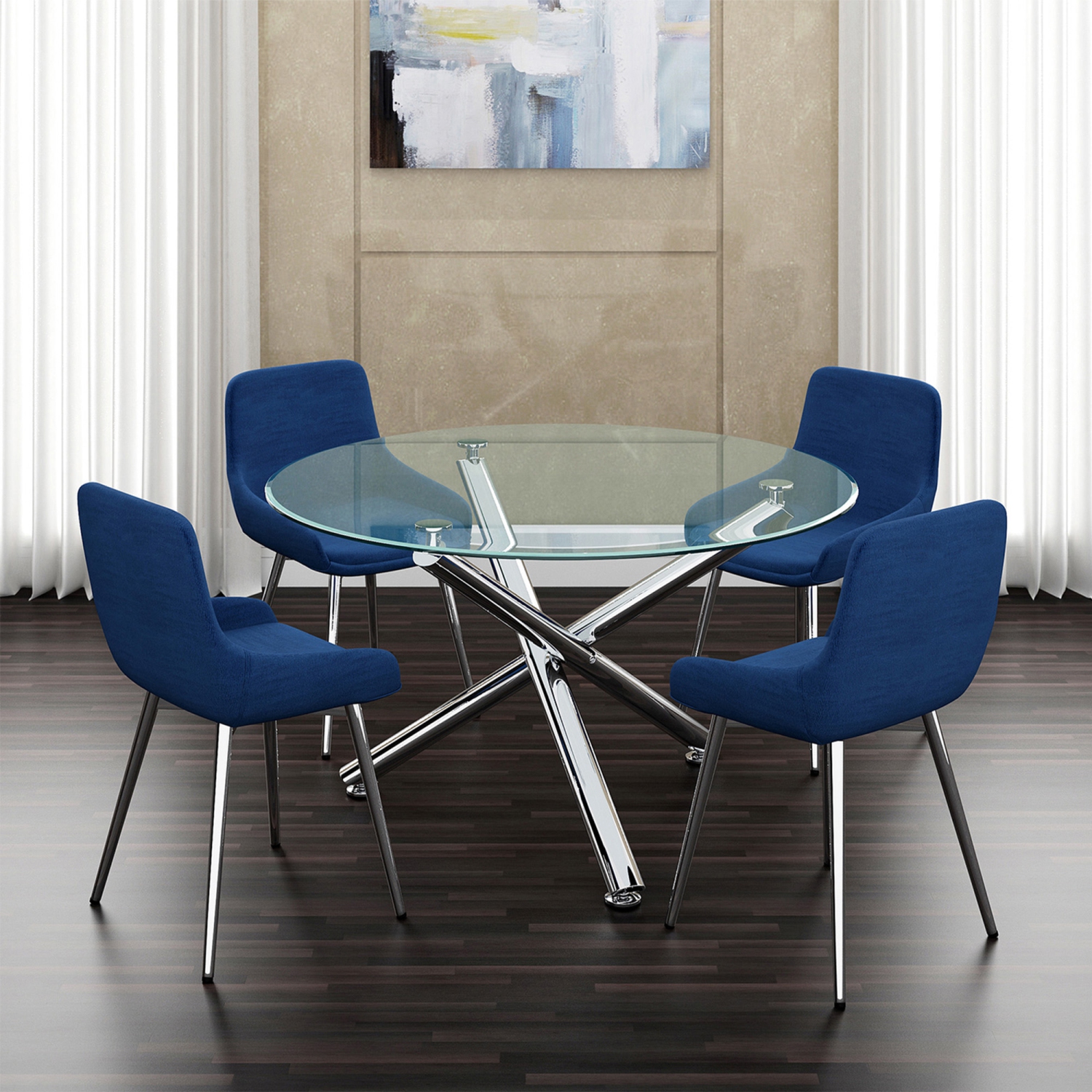 Viva Lifestyle Furiture ROUND DINING TABLE - CHROME