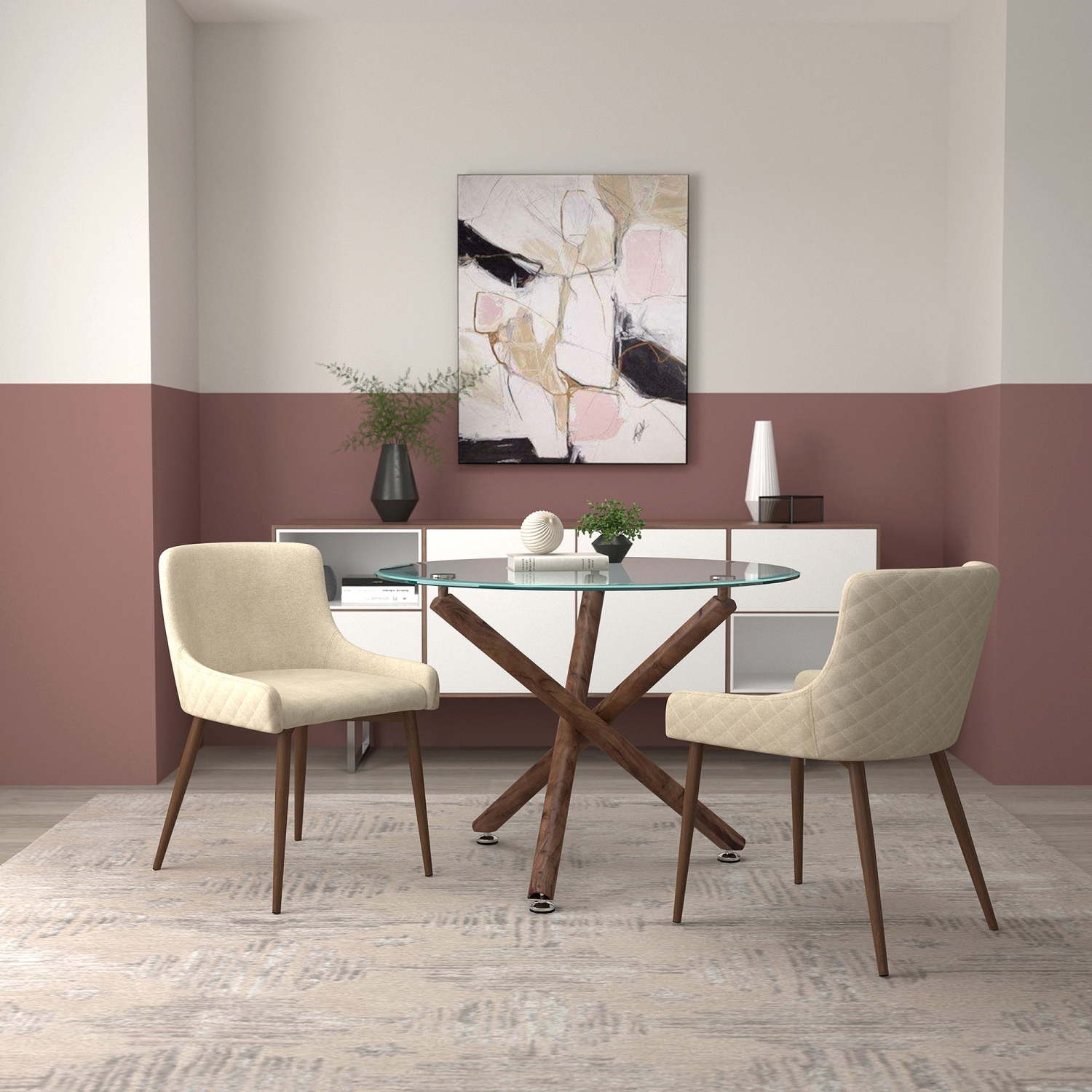 Viva Lifestyle Furiture ROUND DINING TABLE - WALNUT