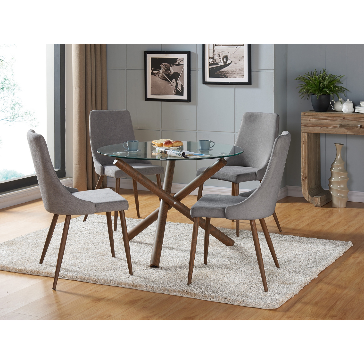 Viva Lifestyle Furiture ROUND DINING TABLE - WALNUT