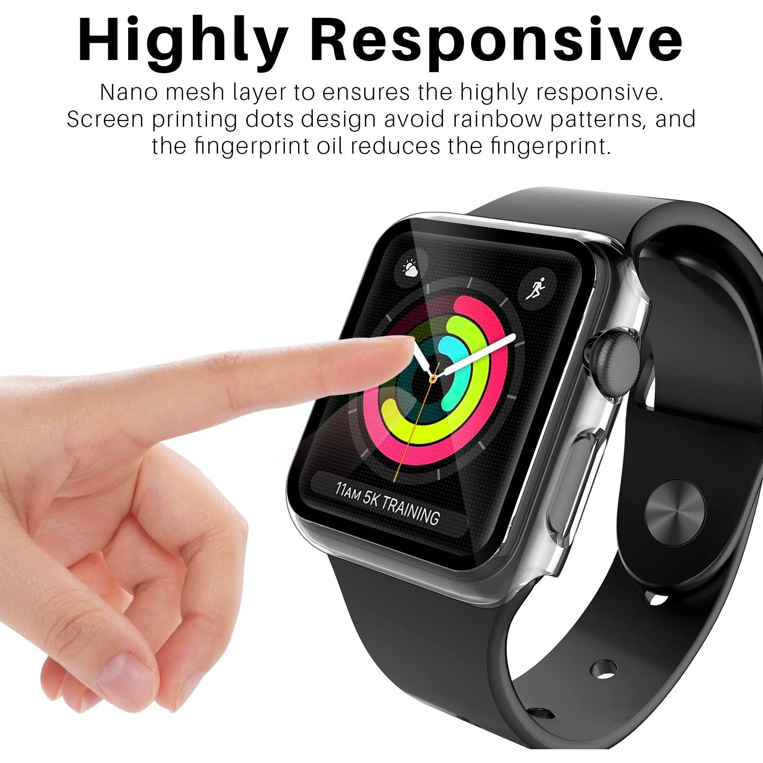 Apple Watch Series 4/5 avec boîtier de 40 mm et protecteur d’écran en verre trempé