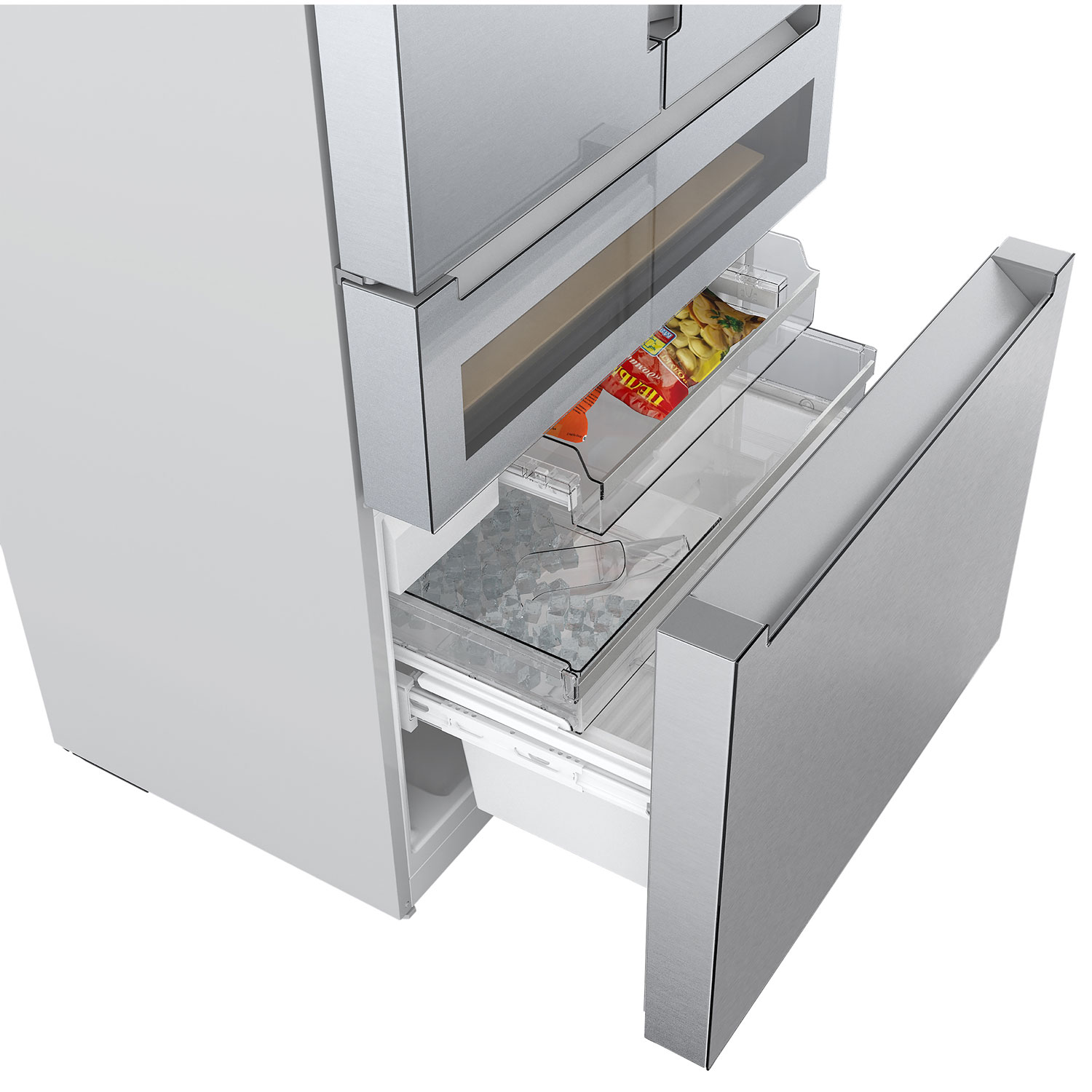 Réfrigérateur à deux portes 21,2 pi³ 36 po avec distributeur de glace de Bosch - Inox