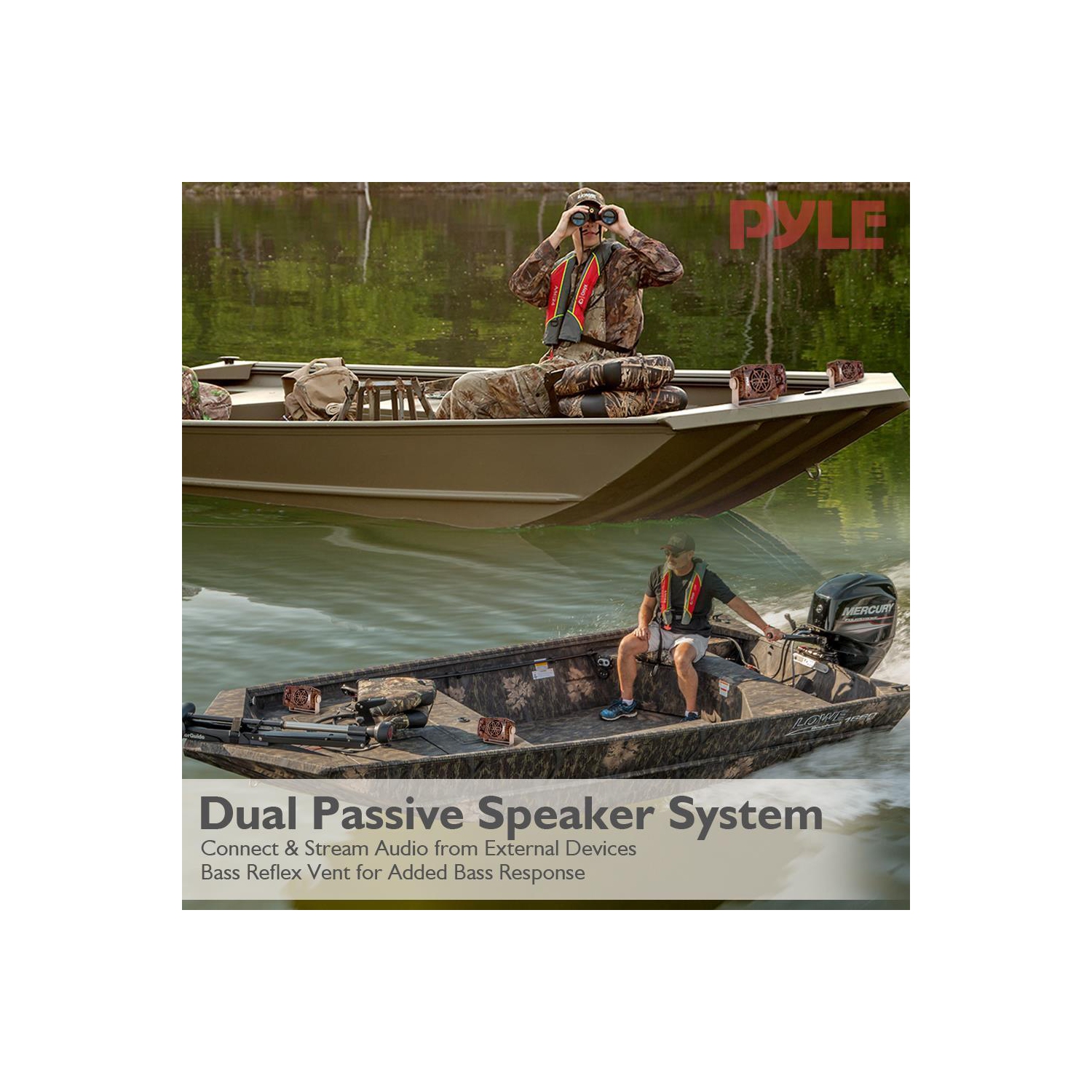 Pyle Pair of 3.5" Wall Home Speakers, 3-Way System - Camo