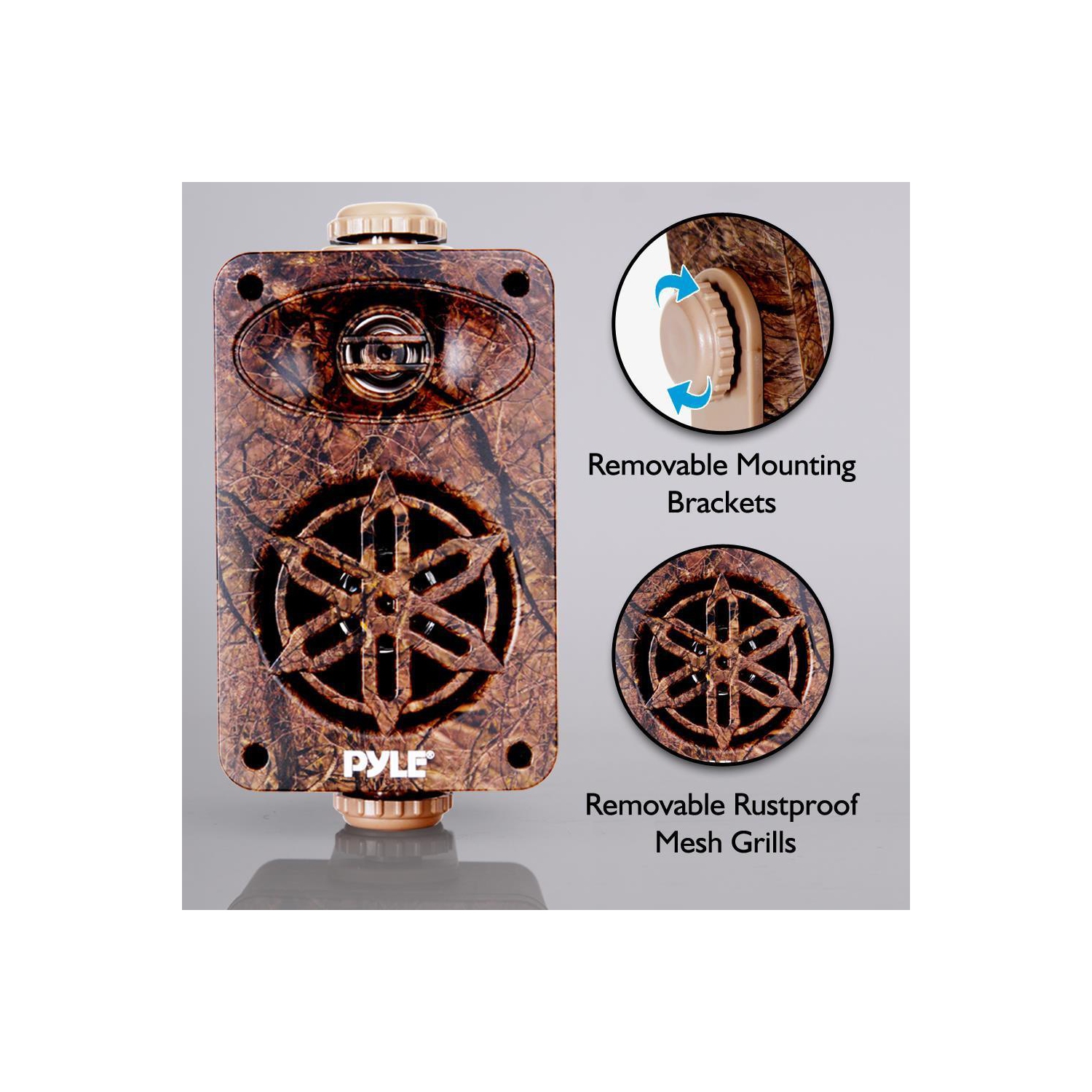 Pyle Pair of 3.5" Wall Home Speakers, 3-Way System - Camo