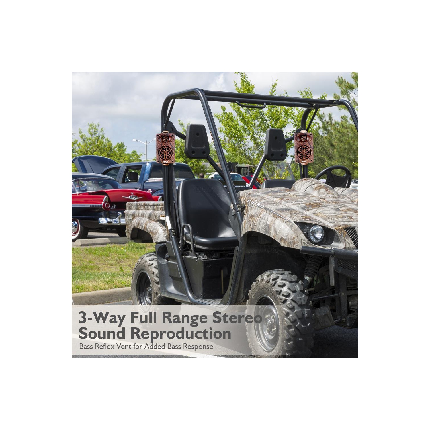 Pyle Pair of 3.5" Wall Home Speakers, 3-Way System - Camo