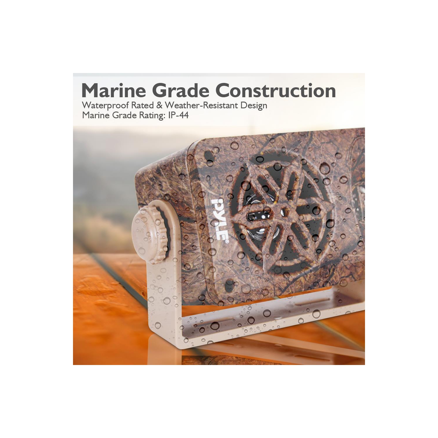 Pyle Pair of 3.5" Wall Home Speakers, 3-Way System - Camo