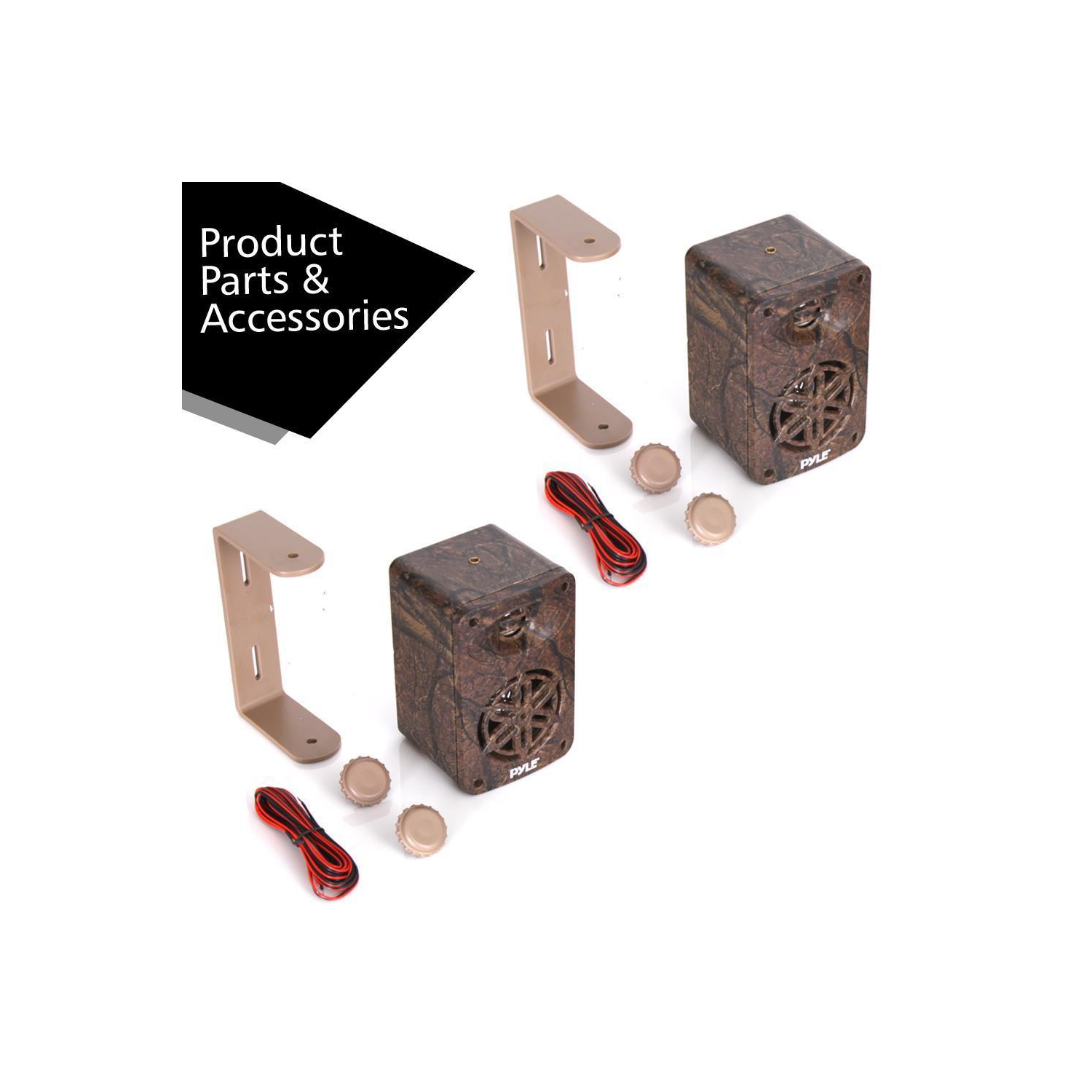 Pyle Pair of 3.5" Wall Home Speakers, 3-Way System - Camo