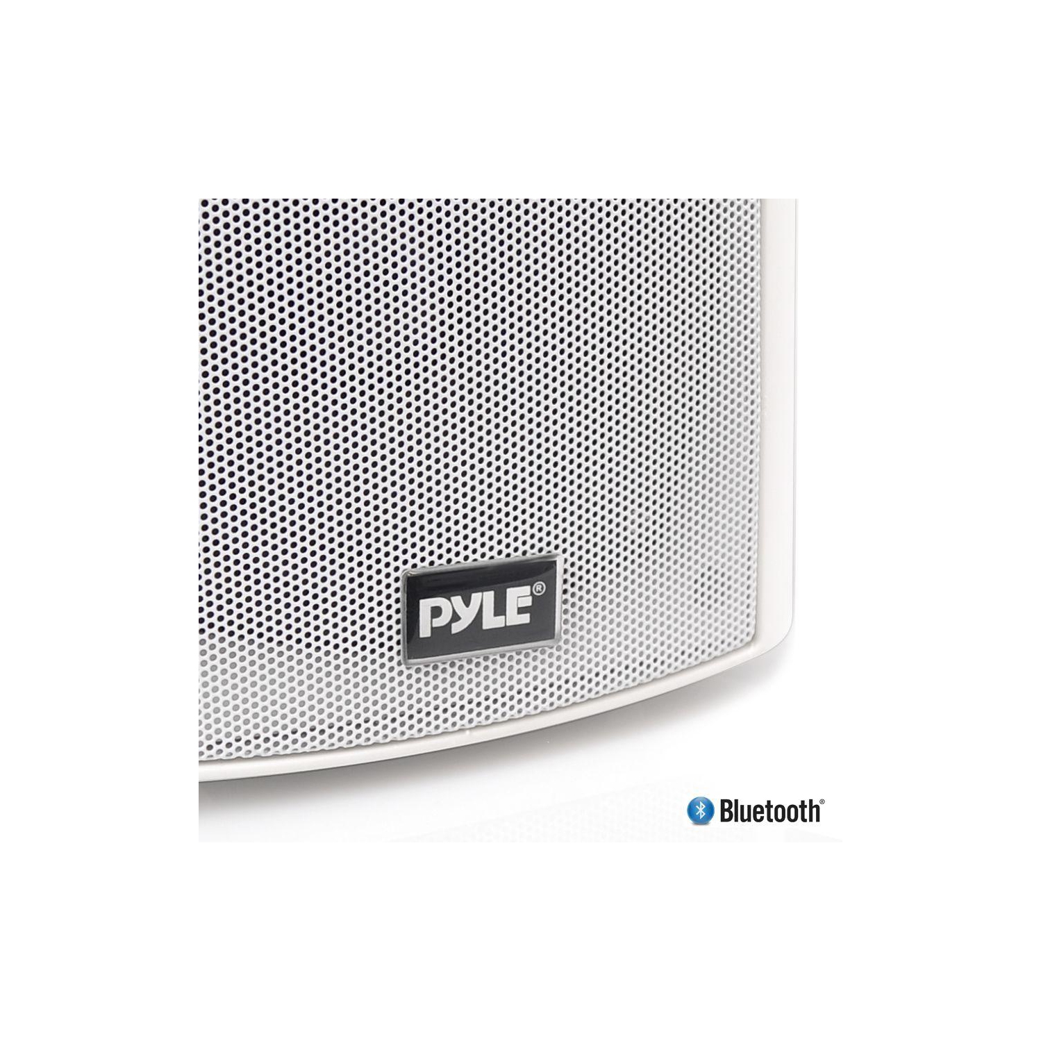 Pyle – paire de haut-parleurs Bluetooth 5.25 po pour la maison, IP44 étanche, blanc
