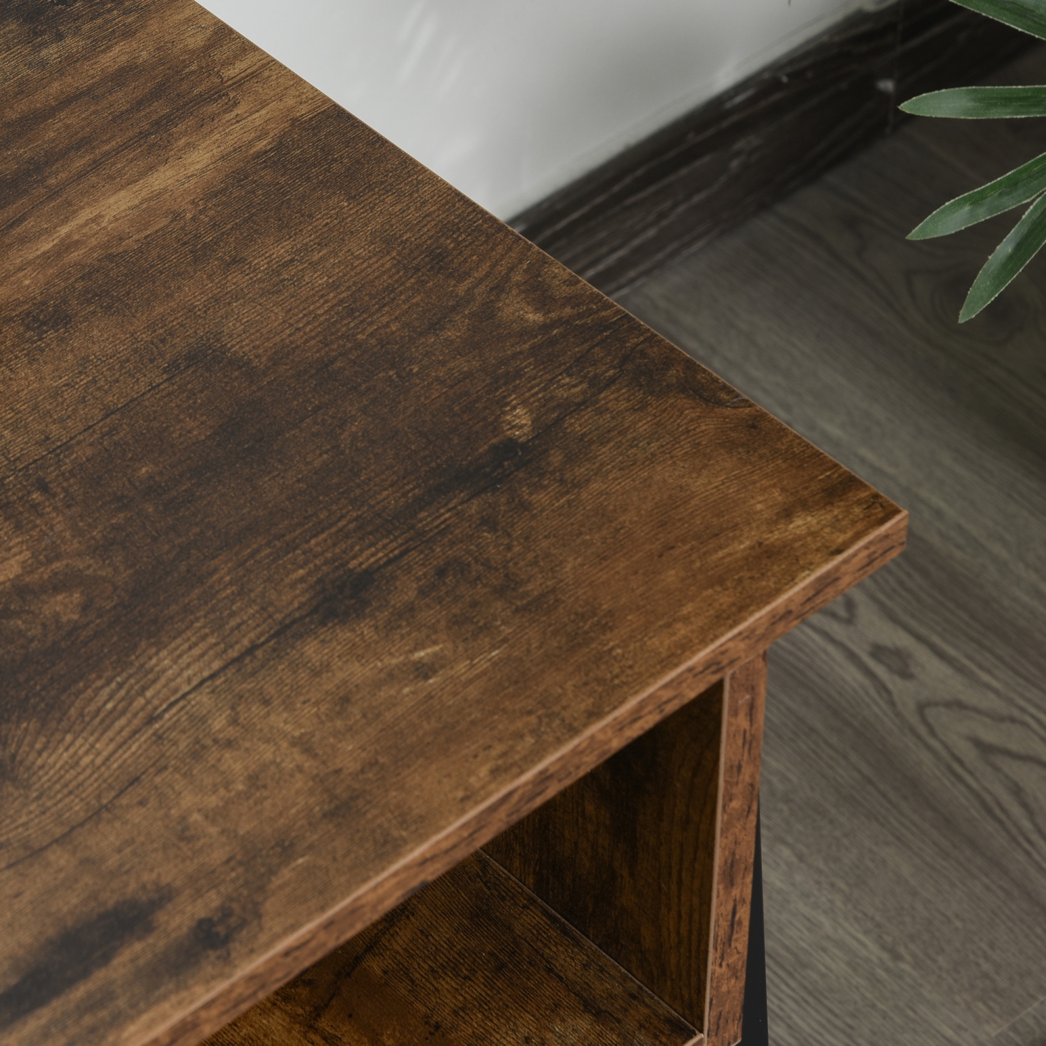 Meuble industriel de HOMCOM pour téléviseur à écran plat de 45 po ou moins, centre de divertissement pour salon, chambre, brun rustique