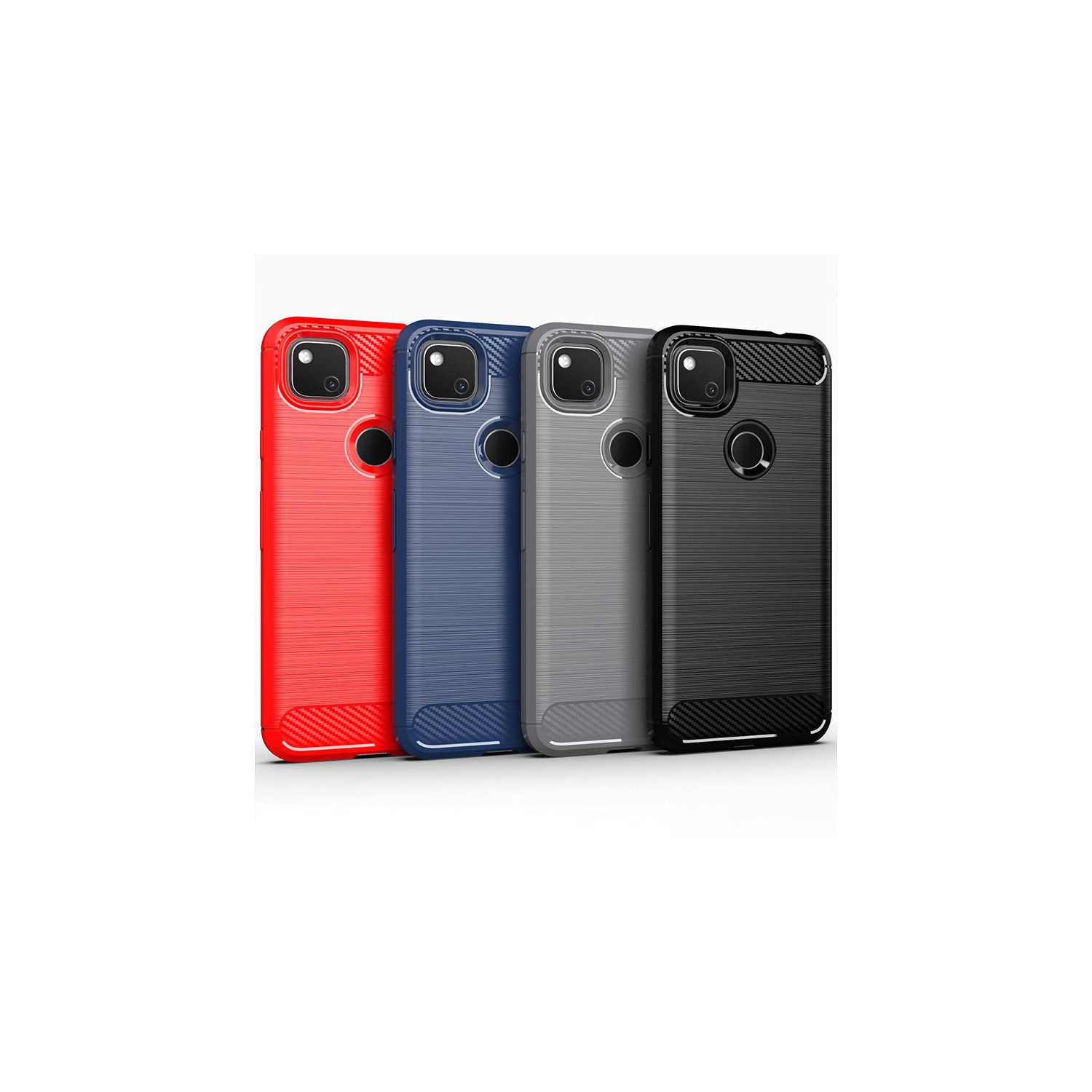 PANDACO Red Brushed Metal Case for Google Pixel 4a