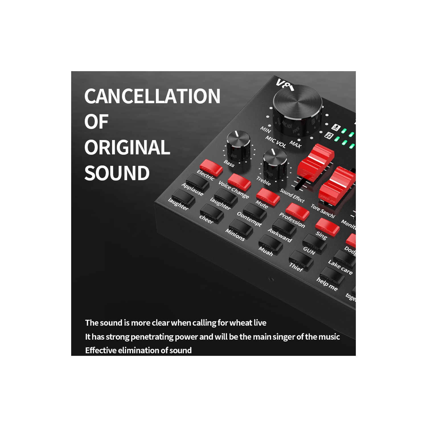 axGear V8S Sound Card for Broadcast Livestream Mobile Phone Microphone External