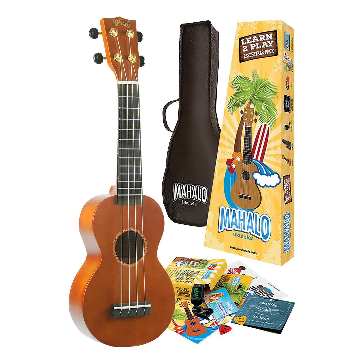 Mahalo Rainbow Learn To Play Ukulele Essentials Pack Transparent Brown Best Buy Canada