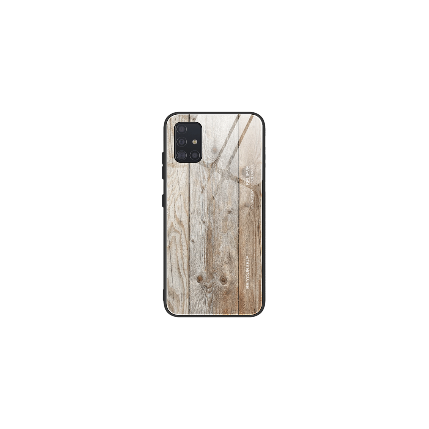 Coque en verre trempé Grain de bois de protection étui pour Samsung Galaxy S20 PLUS
