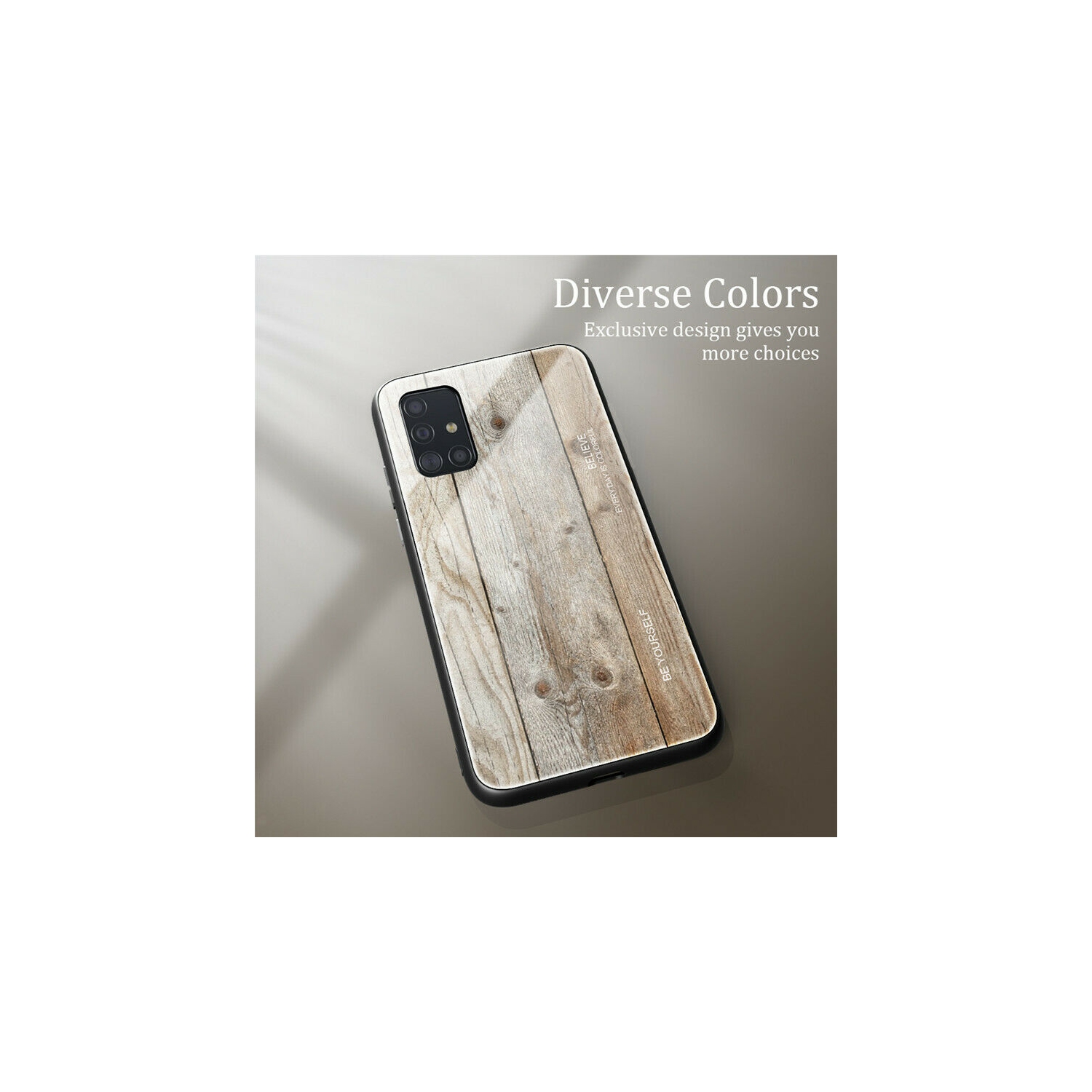 Tempered Glass Case Wood Grain Anti-Scratch Soft TPU Bumper Shockproof Cover for SAMSUNG Galaxy S20 ULTRA