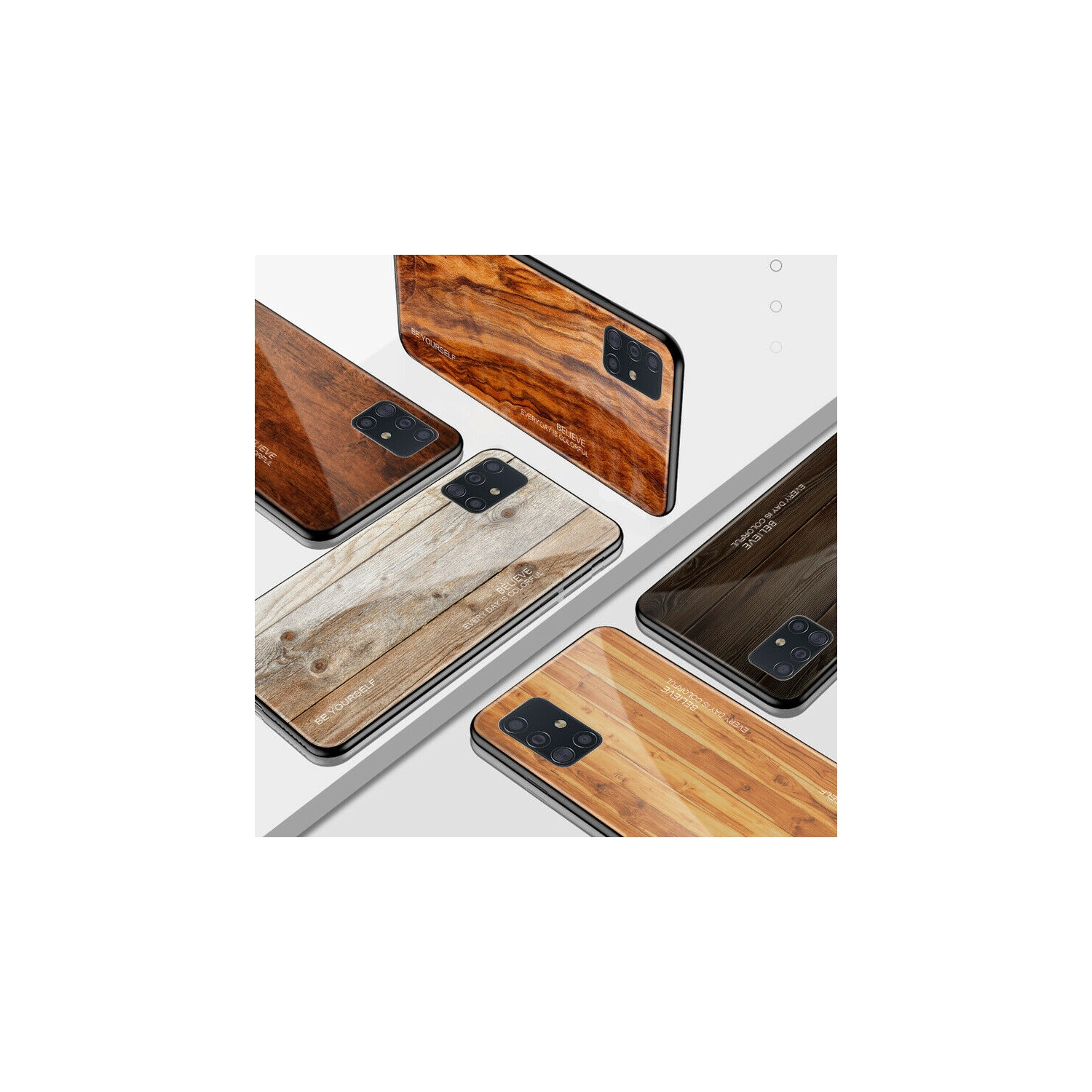 Tempered Glass Case Wood Grain Anti-Scratch Soft TPU Bumper Shockproof Cover for SAMSUNG Galaxy S20 ULTRA