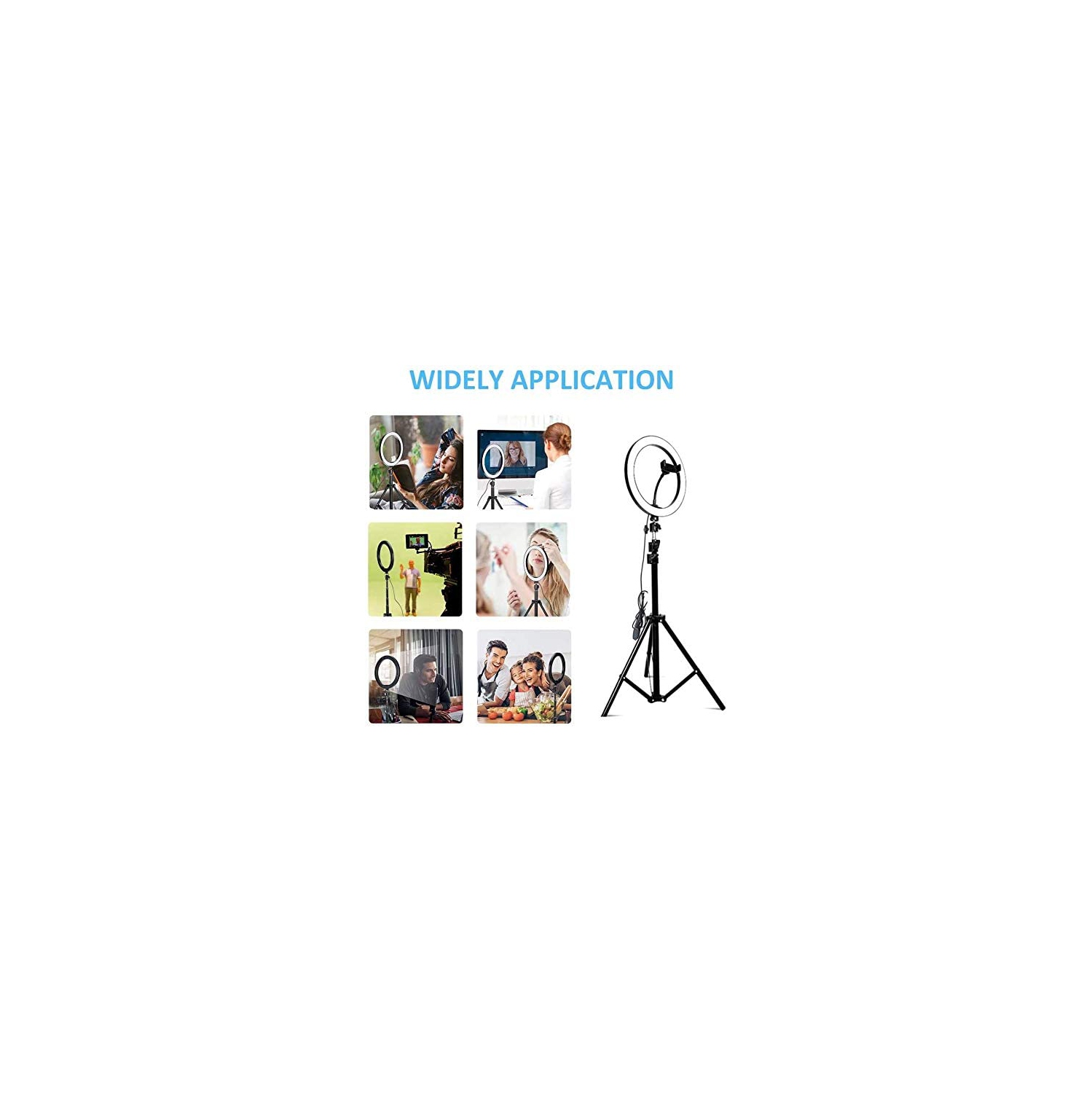 Vivider 10" Selfie Ring Light with 63" Extendable Tripod Stand & Flexible Phone Holder