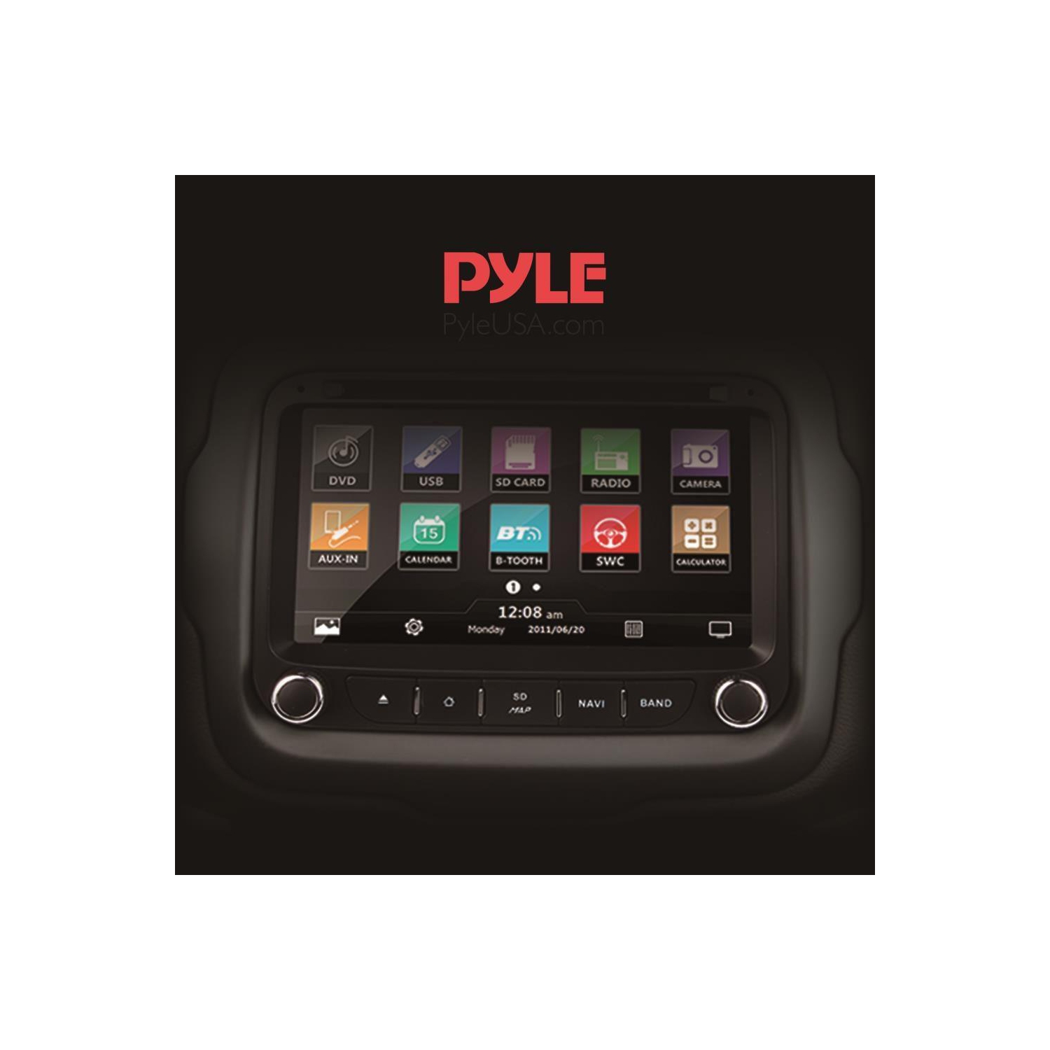 Pyle Récepteur stéréo de voiture Jeep Renegade 2015/2016, Bluetooth V2.0, écran tactile HD 7 ``, radio AM / FM,