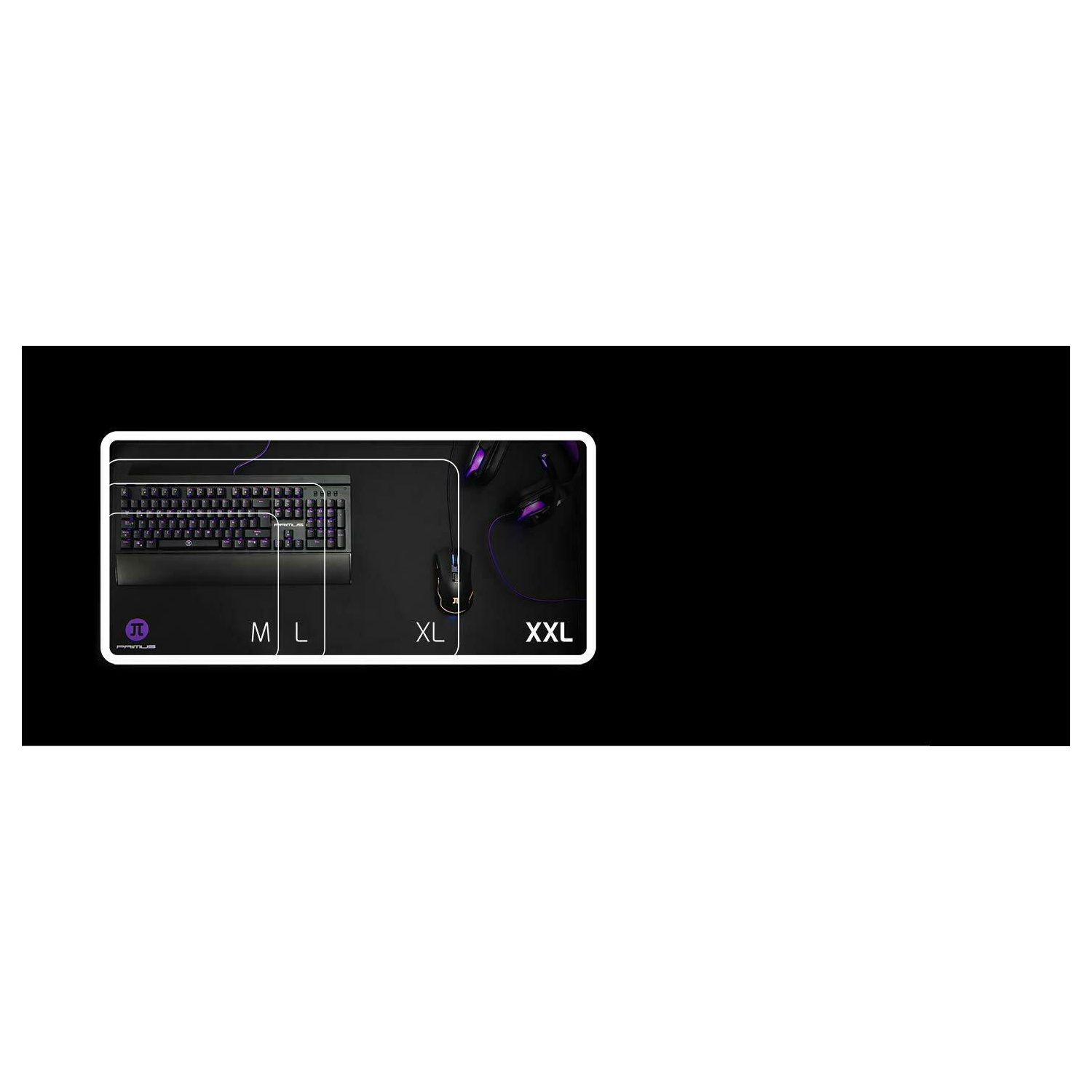 Tapis de souris de jeu en tissu souple avec base en caoutchouc antidérapant Primus PMP-01XXL Arena - Noir