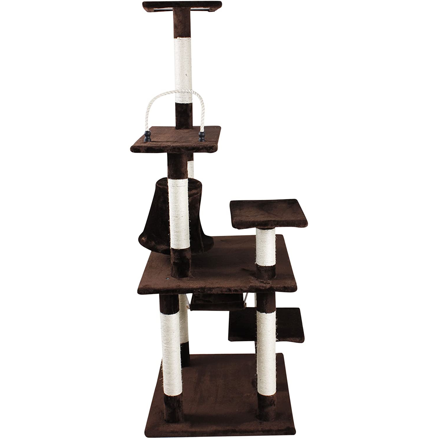 iPet 65 pouces Cat Tree Condo Tipi Cat Pet Furniture Maison Cat exercice Arbre à Brown