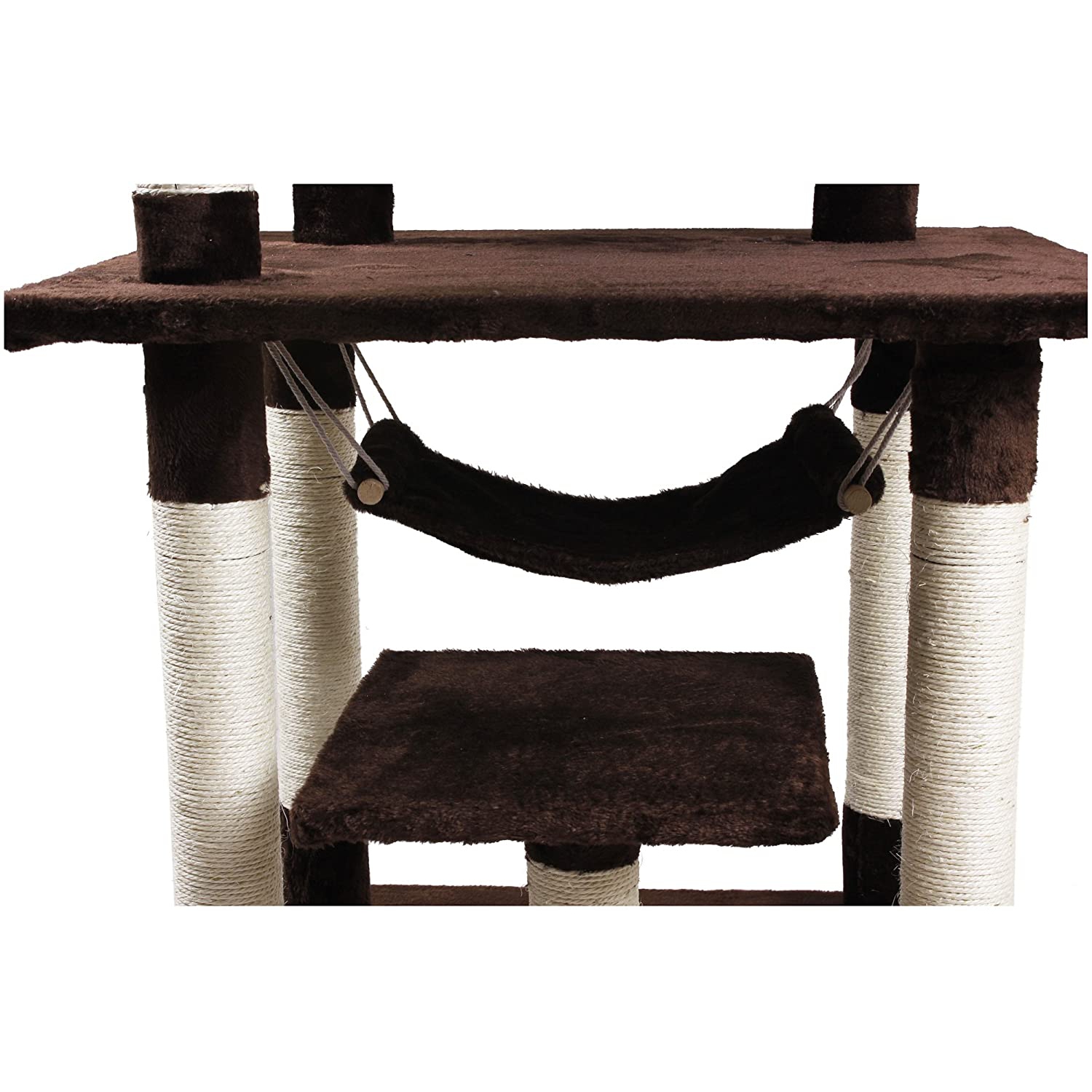 iPet 65 pouces Cat Tree Condo Tipi Cat Pet Furniture Maison Cat exercice Arbre à Brown