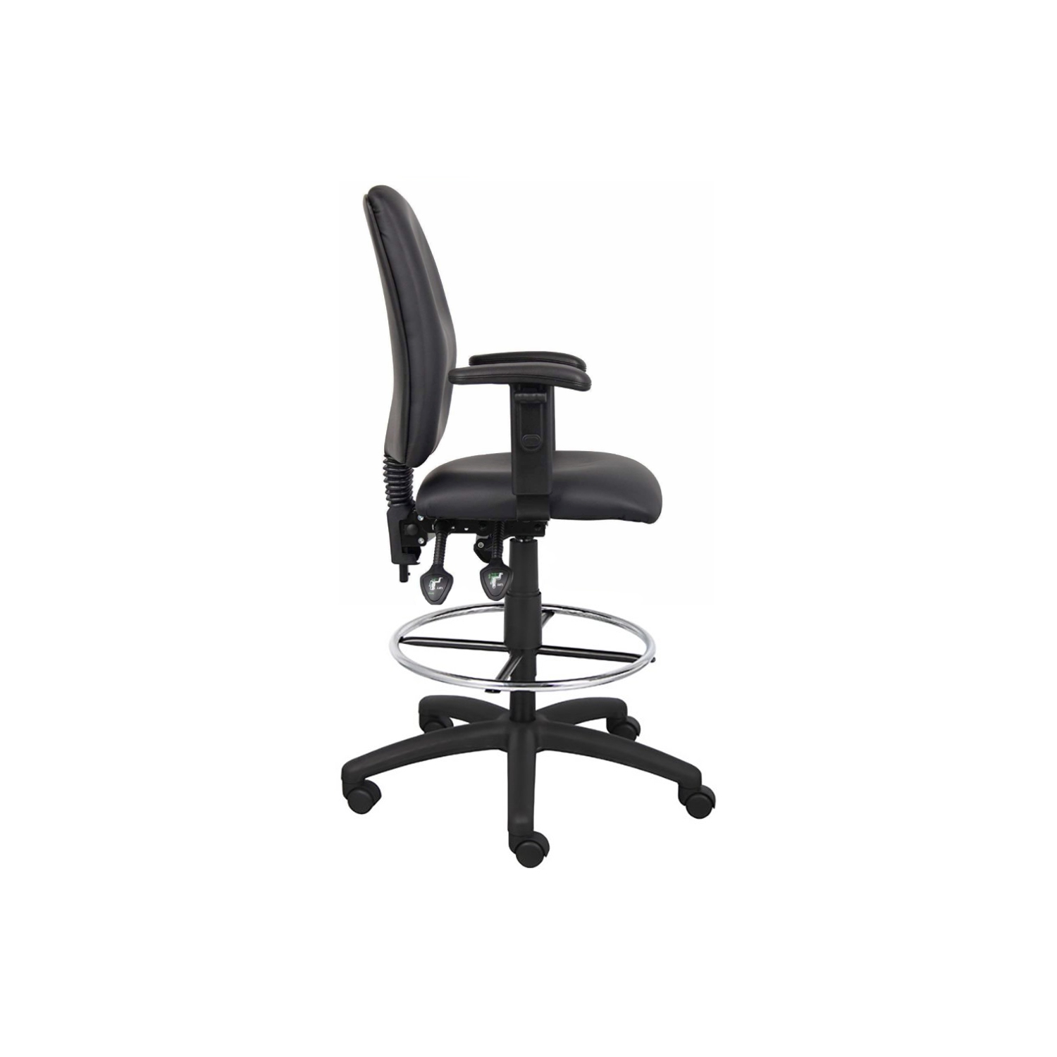 Nicer Furniture® chaise rédaction cuir multi-fonctions avec T-bras, ergonomique Tabouret-Noir rédaction cuirette Projet président