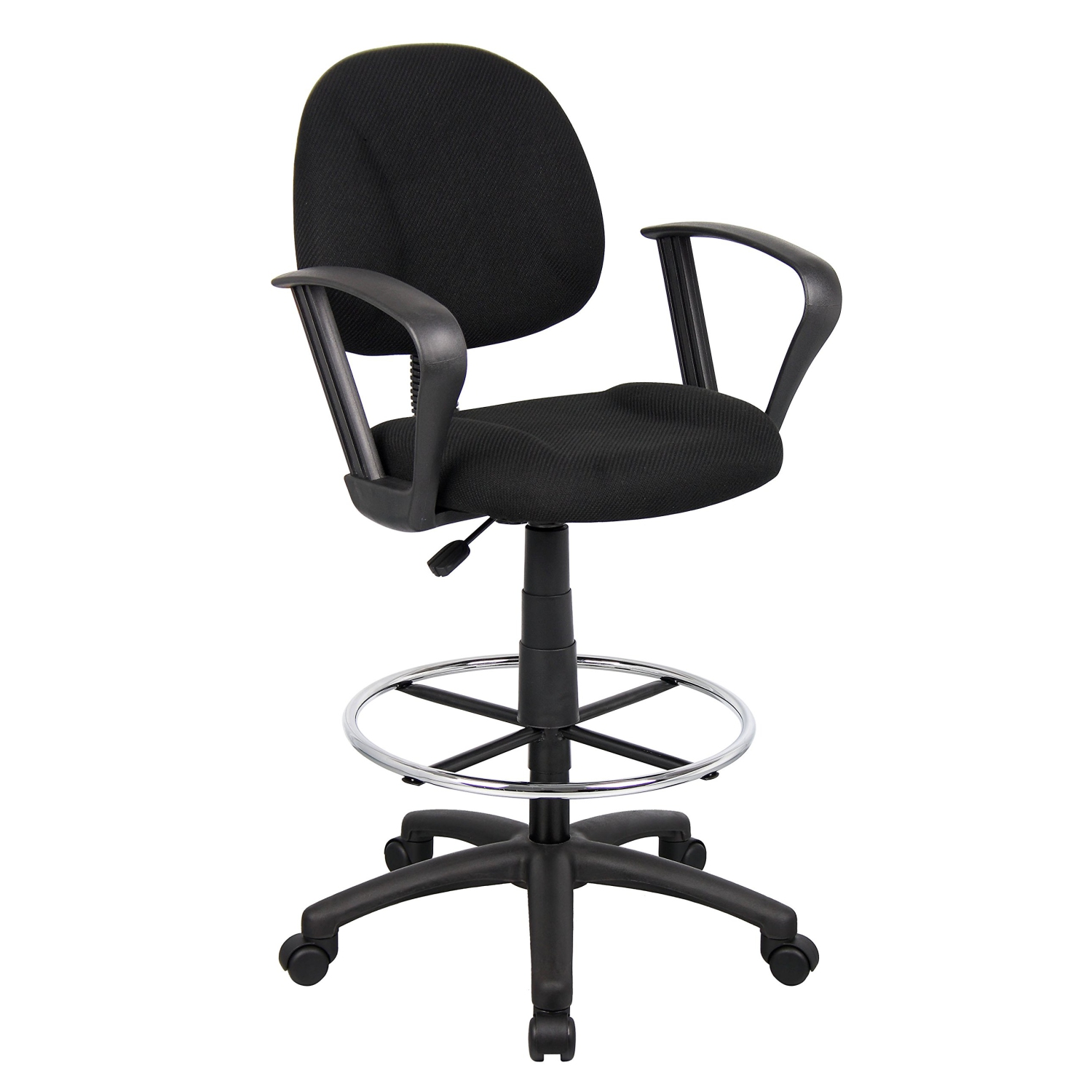 Tabouret Furniture® Nicer avec Pied de rédaction Anneau et boucle Bras en tissu noir Chaise rédaction