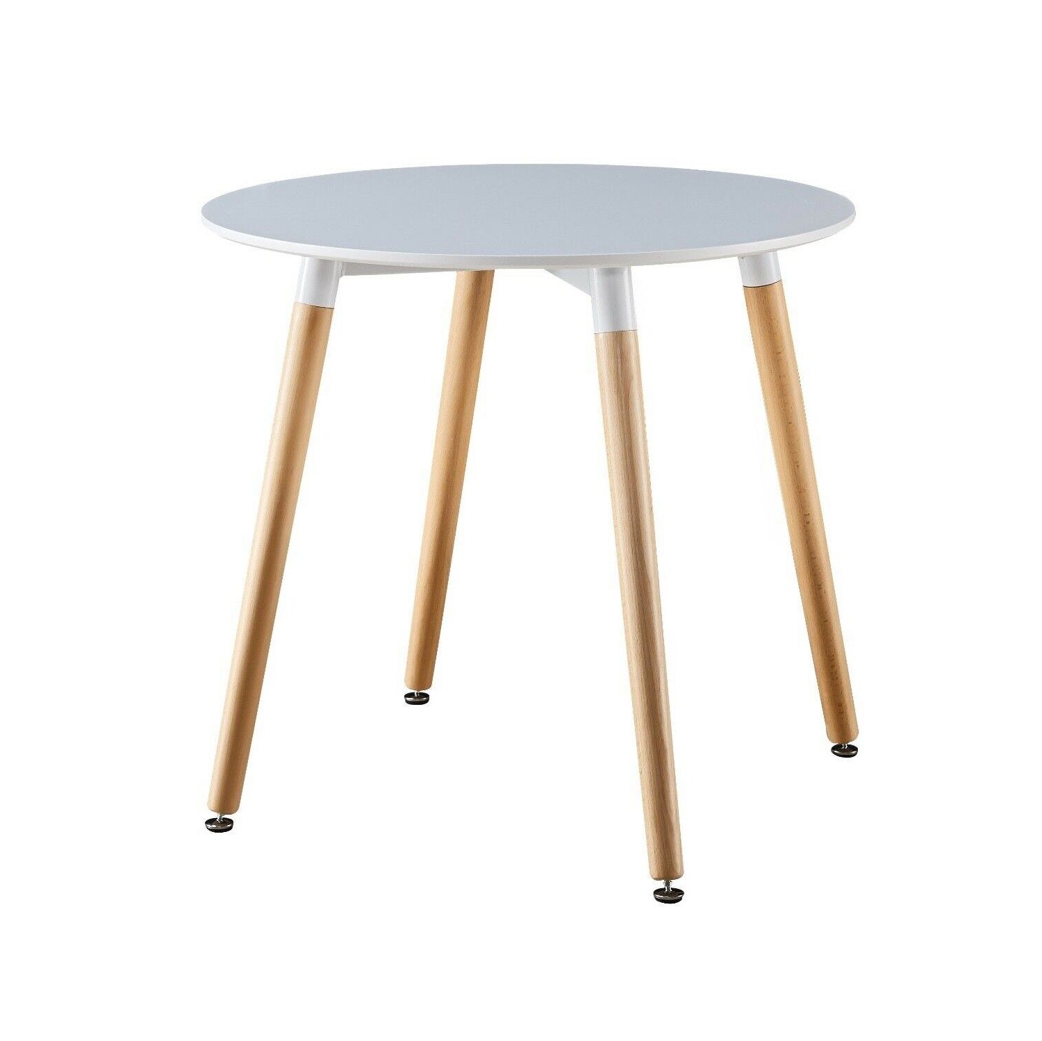 Nicer Furniture® Table de salle à manger ronde en MDF avec pieds en bois, 40" Blanc