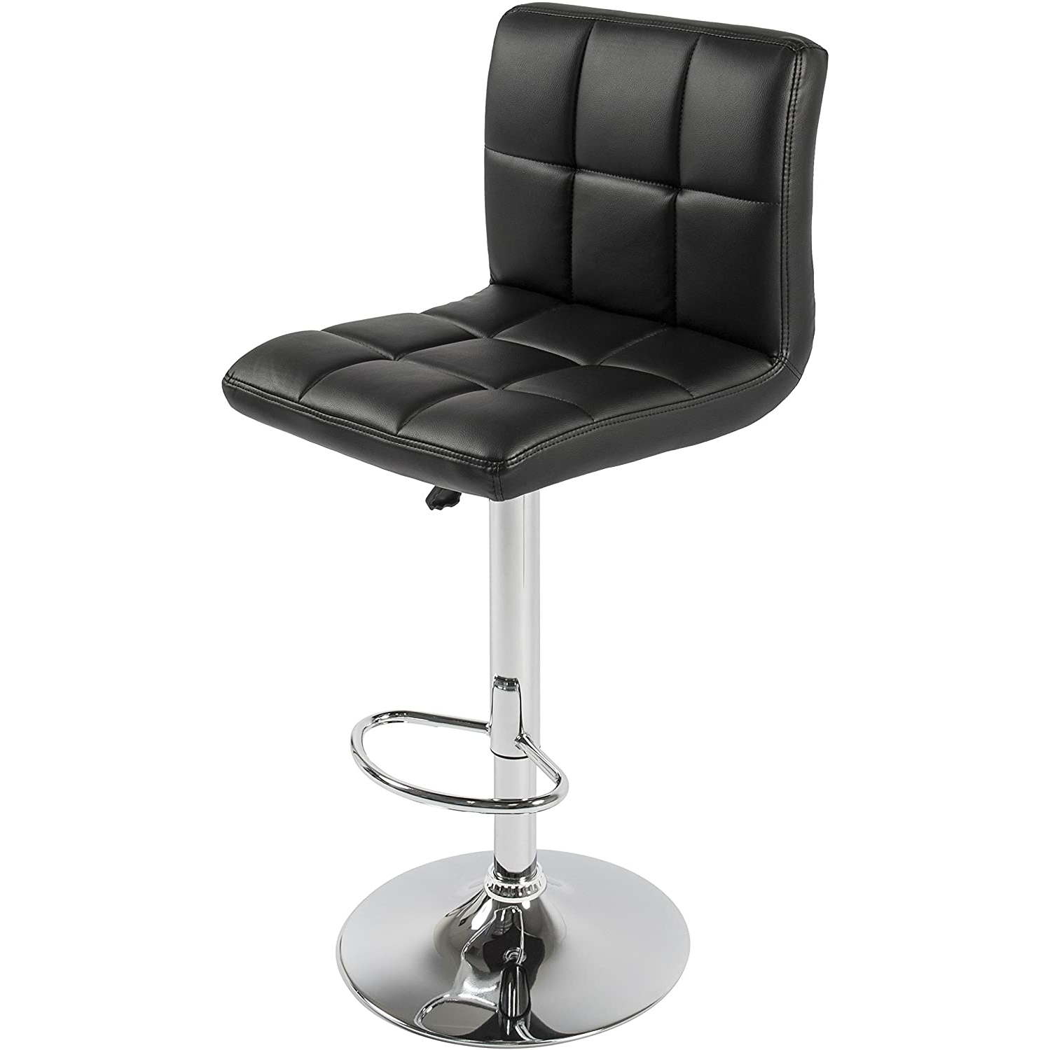 Meubles Hexagrid PU Nicer hauteur Tabouret réglable bar en noir - ensemble de 2