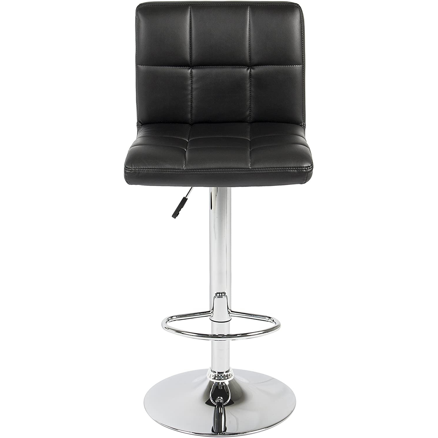 Meubles Hexagrid PU Nicer hauteur Tabouret réglable bar en noir - ensemble de 2