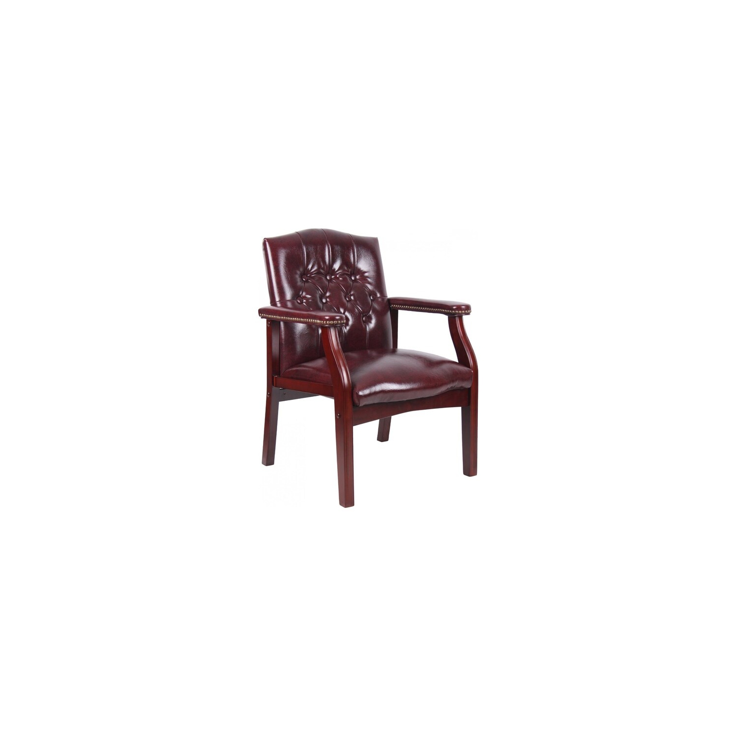 Traditional Burgundy Caressoft Vinyl Guest Chair Conference Room Side Chair