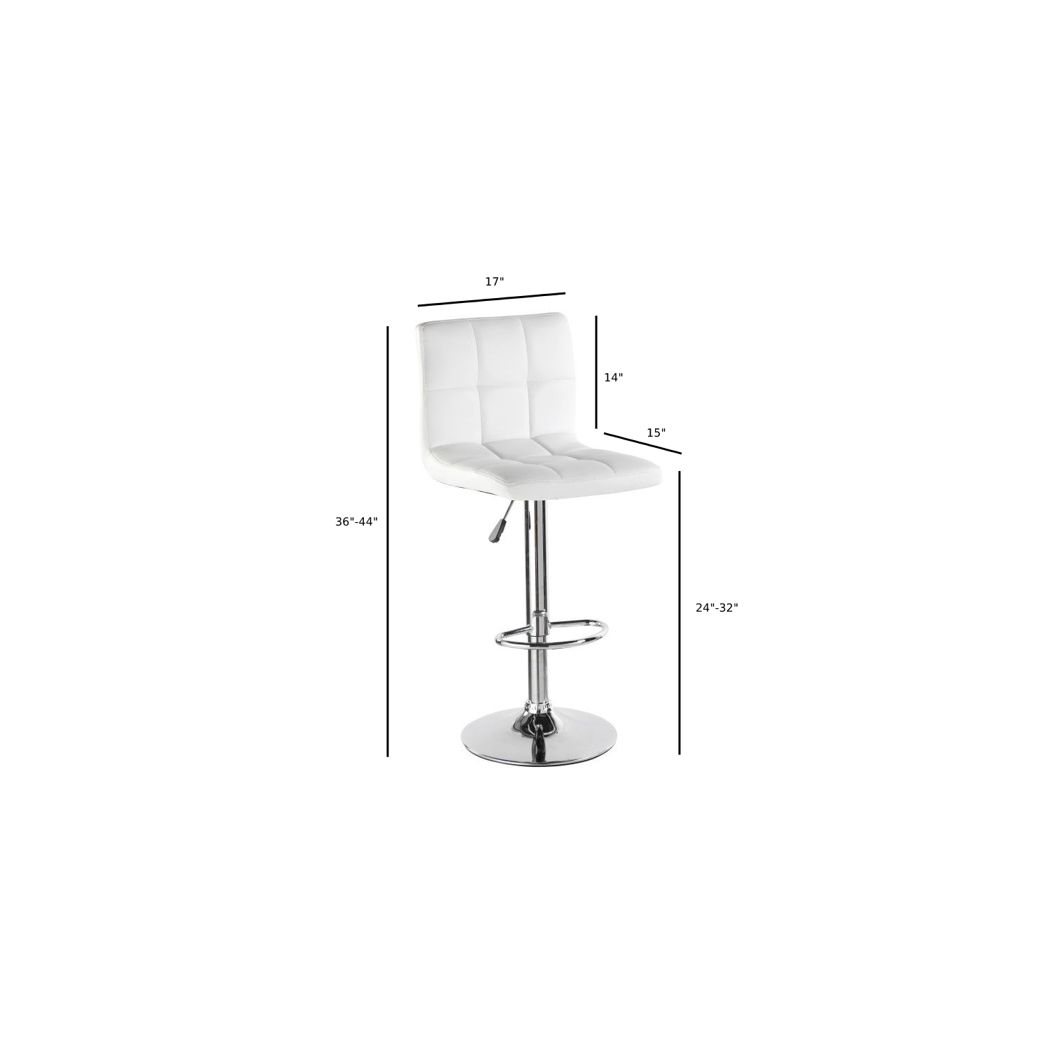 Meubles Hexagrid PU Nicer hauteur Tabouret réglable bar en blanc - ensemble de 2