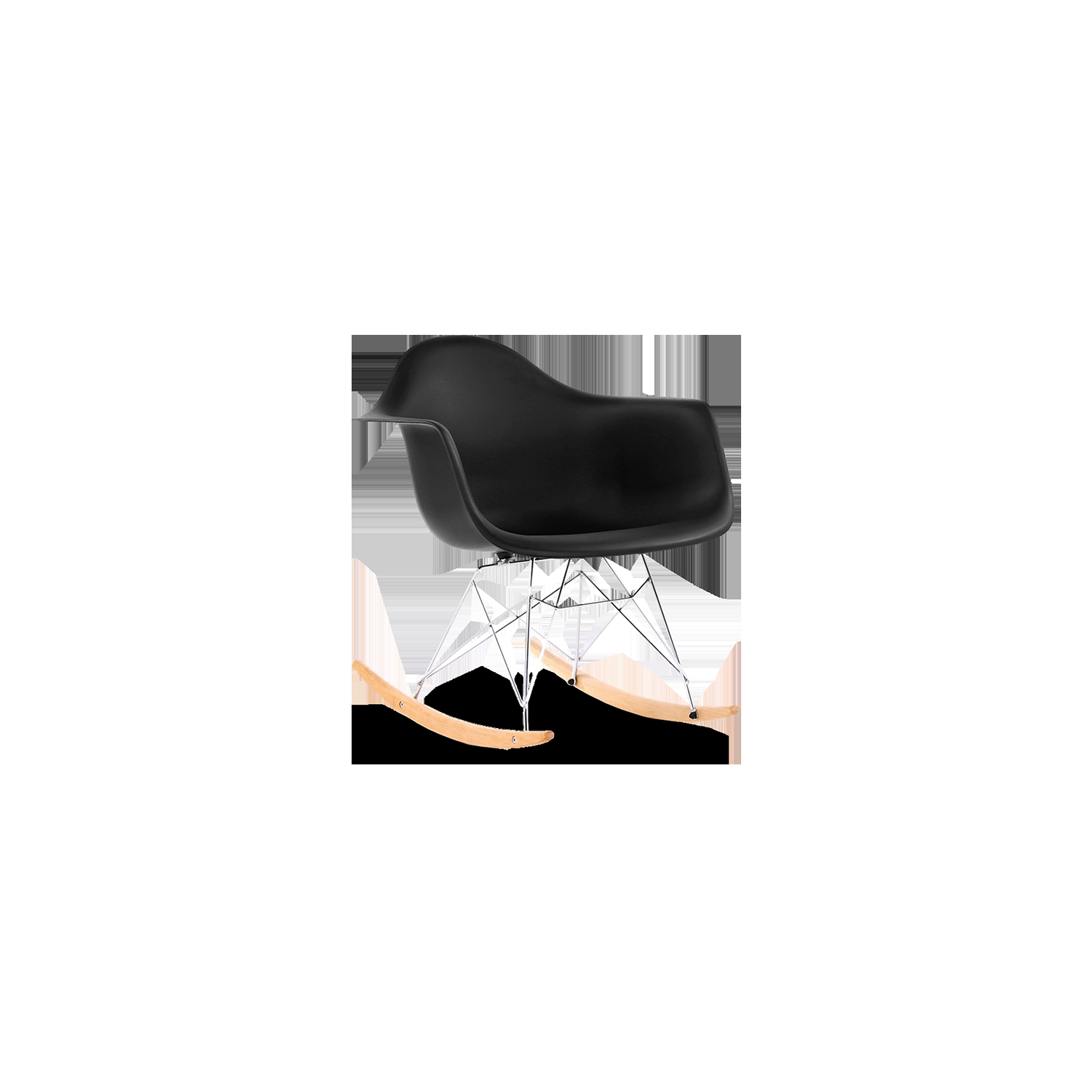 Nicer Furniture® Eiffel Style Molded Modern Plastic Rocking Armchair, Black