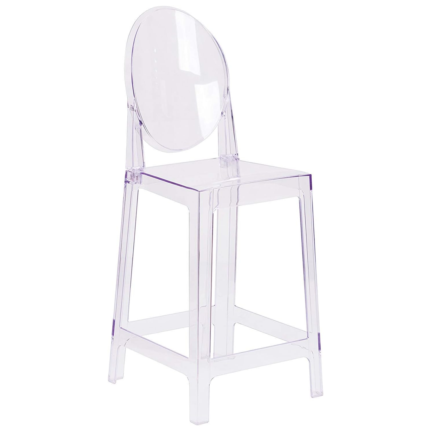 Tabouret de comptoir sans accoudoirs Ghost de style moderne avec dossier ovale de la collection Nicer Furniture®