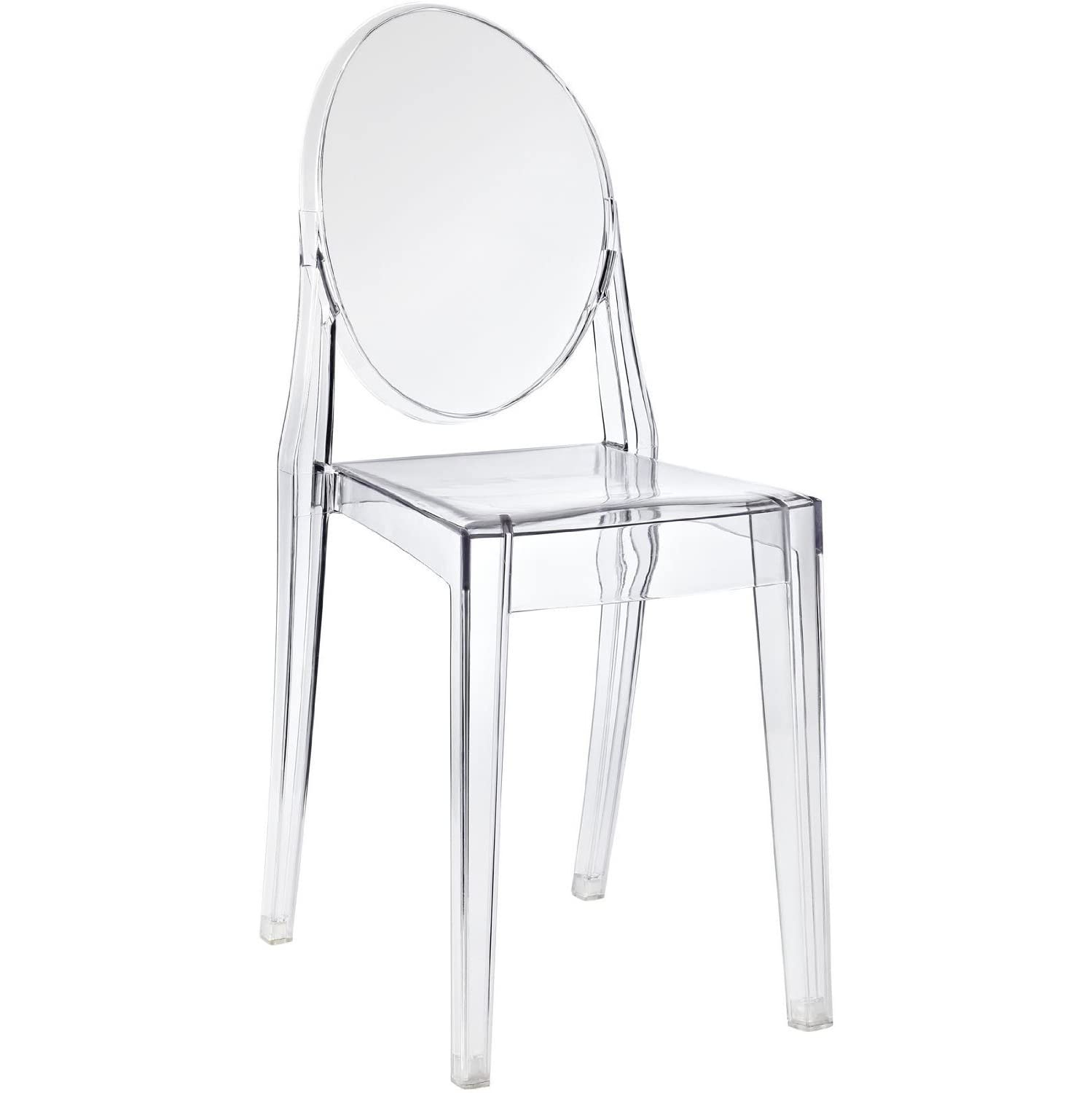 Nicer Furniture Lot de 2 Chaises d'Appoint Louis XVI Ghost Philippe Starck en Transparent Clair