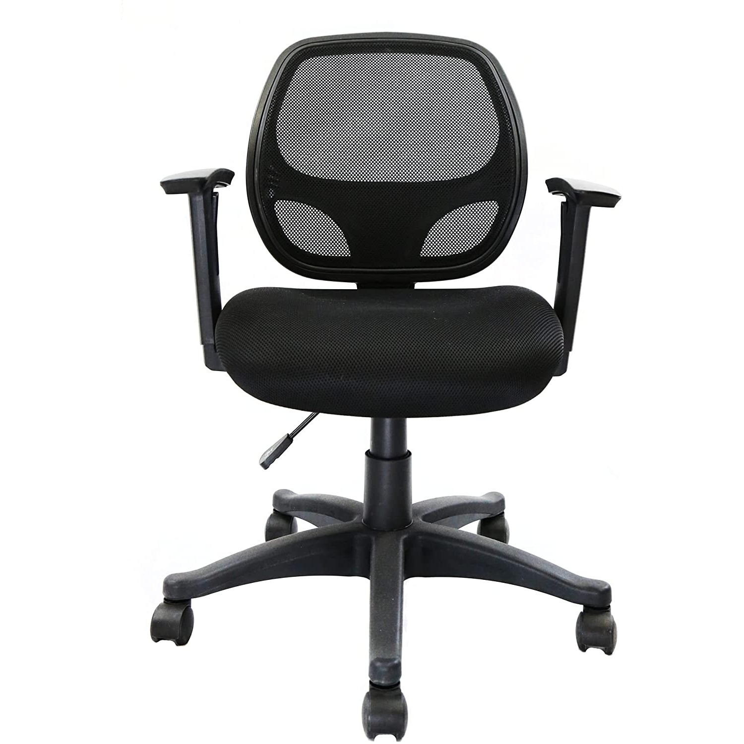Nicer Furniture® Mid-Back Black Mesh Computer Desk Chair with Adjustable Arms