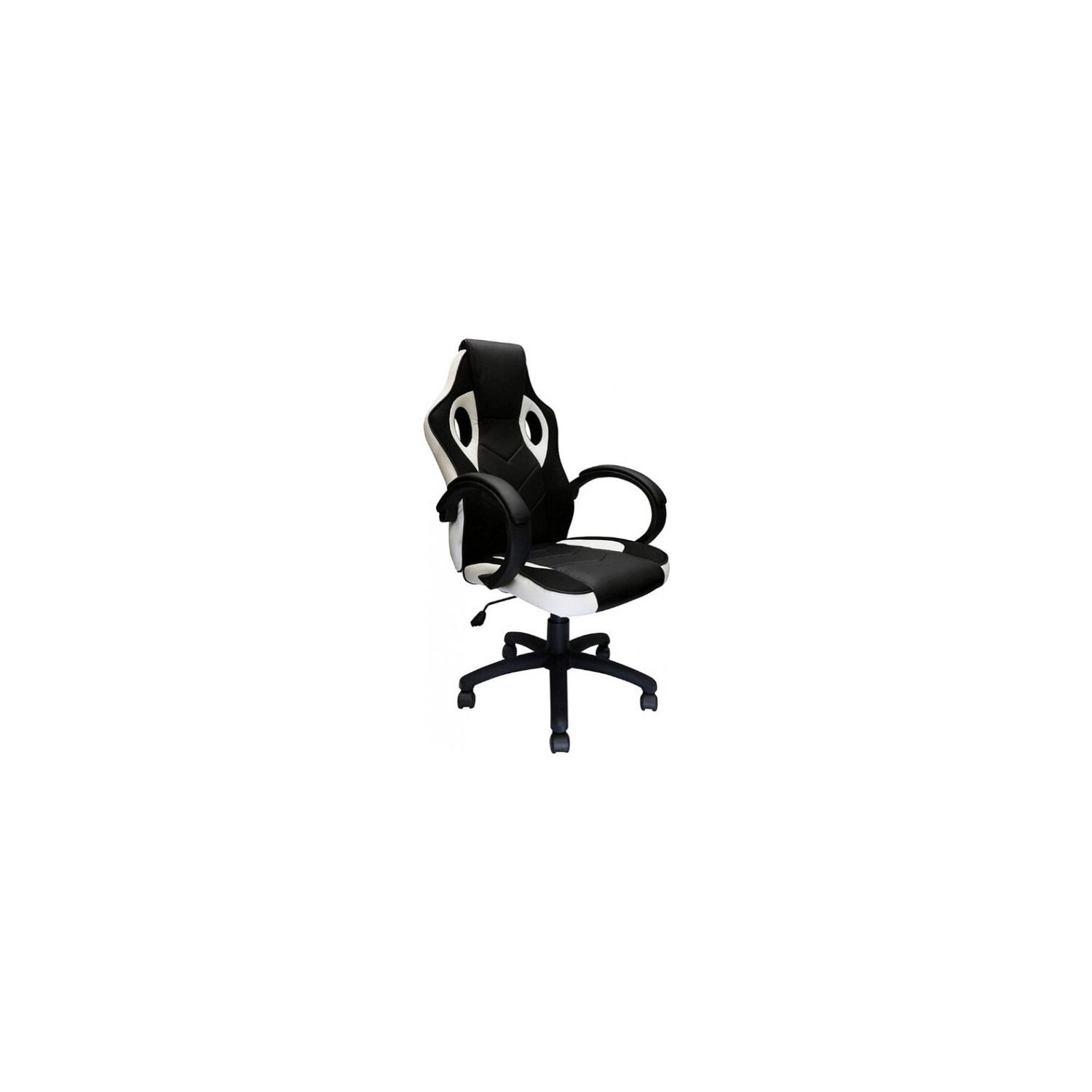 Nicer Furniture White Racing Gaming Chair with Tilt and Armrest