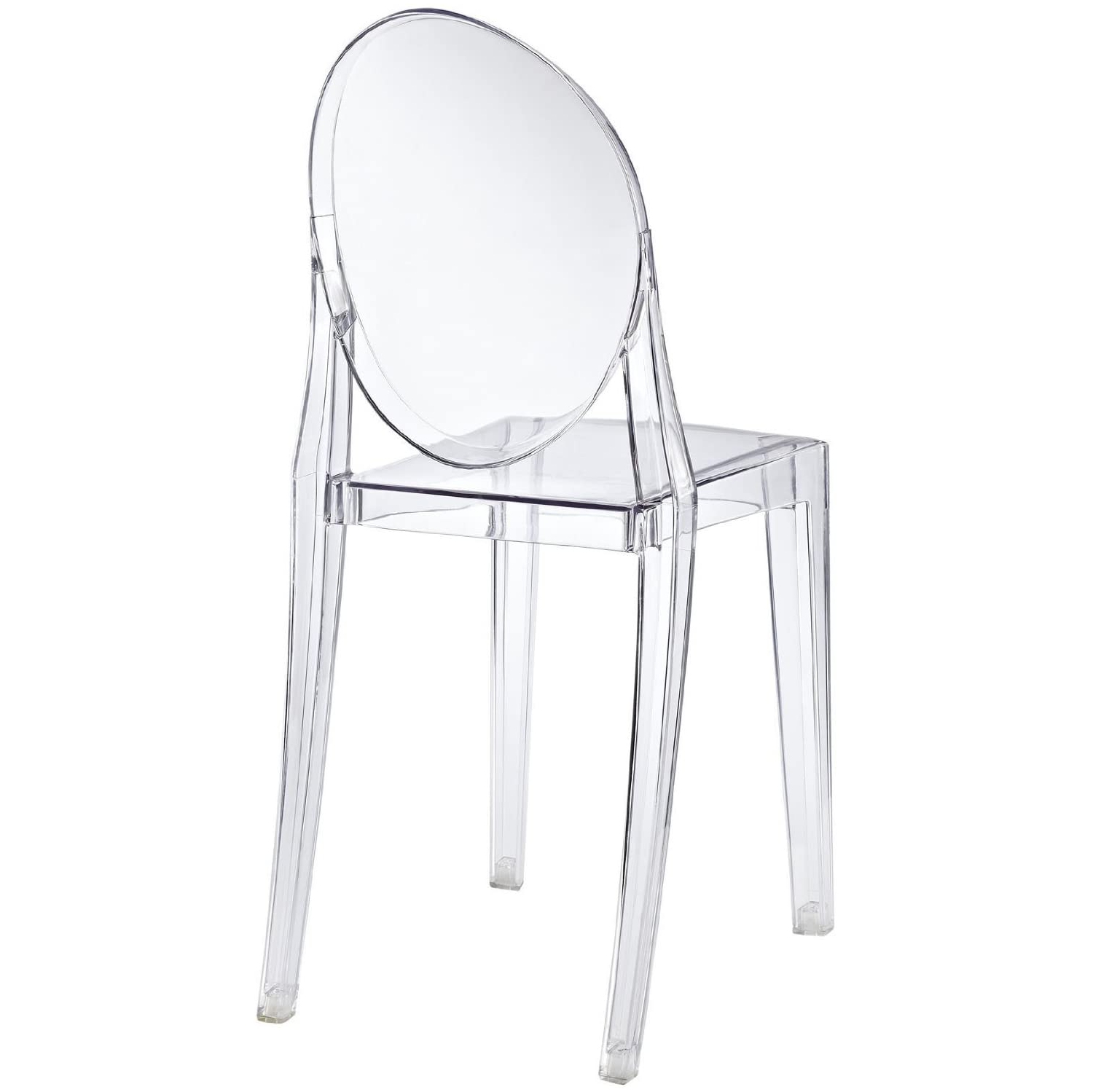 Nicer Furniture Lot de 1 Chaises d'Appoint Louis XVI Ghost Philippe Starck en Transparent Clair