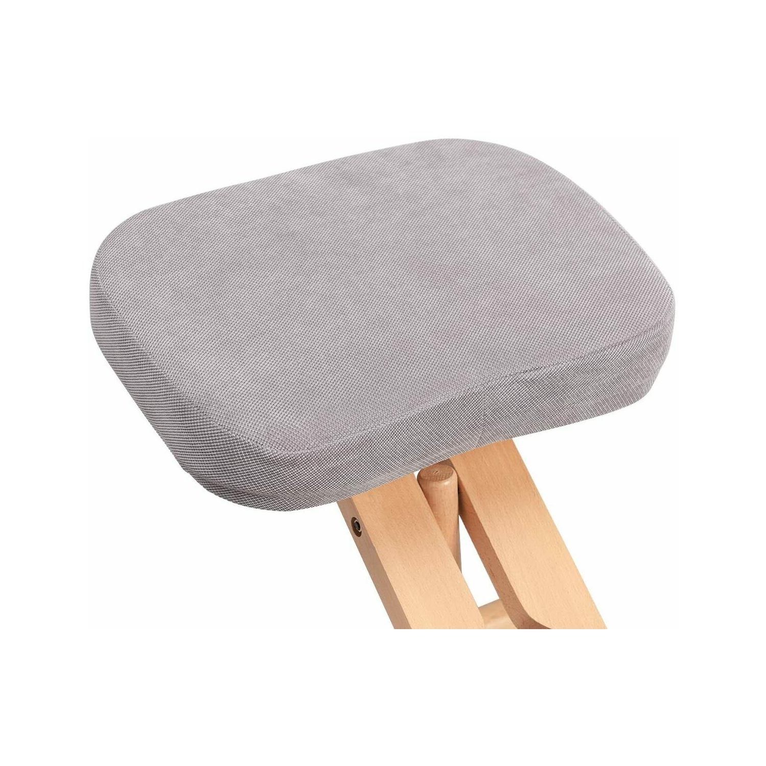 Nicer Furniture Kneeling Chair with Memory Foam Natural Wooden Frame Gray Fabric